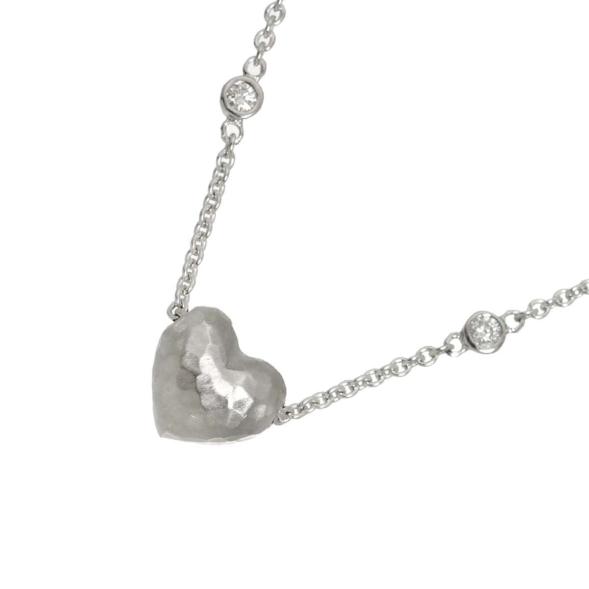TIFFANY Co. Heart Diamond Necklace 18K WG White Gold 750 90318409