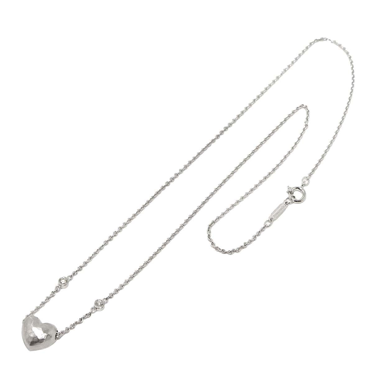 TIFFANY Co. Heart Diamond Necklace 18K WG White Gold 750 90318409