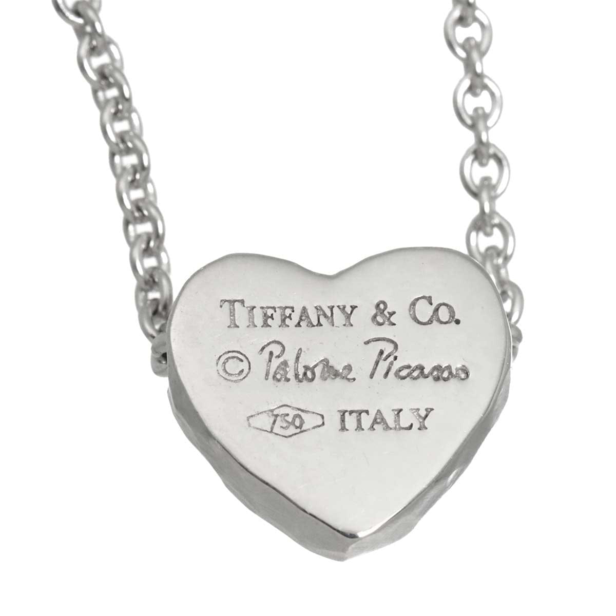 TIFFANY Co. Heart Diamond Necklace 18K WG White Gold 750 90318409