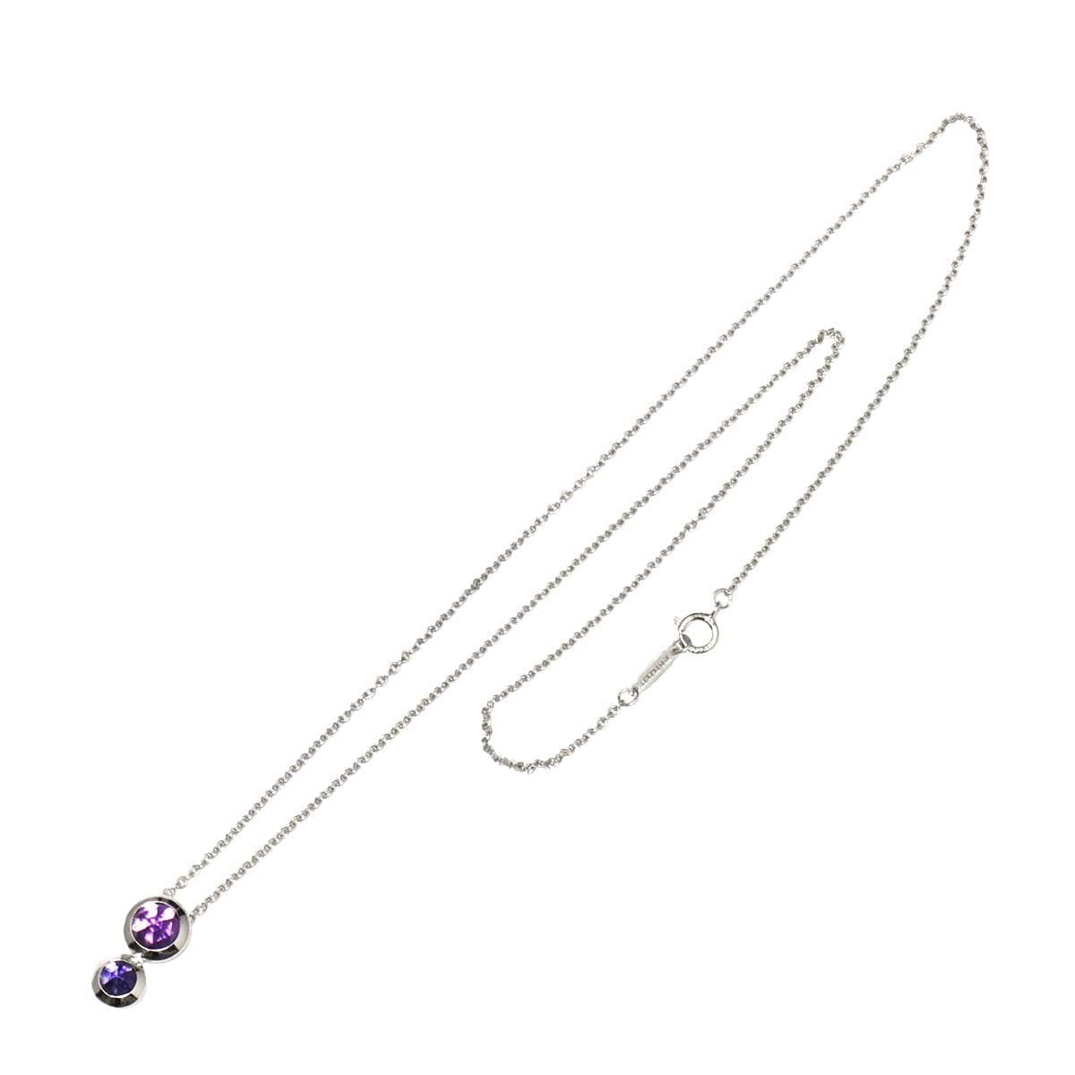 TIFFANY Co. Amethyst Iolite Necklace 18K White Gold 750 90317822