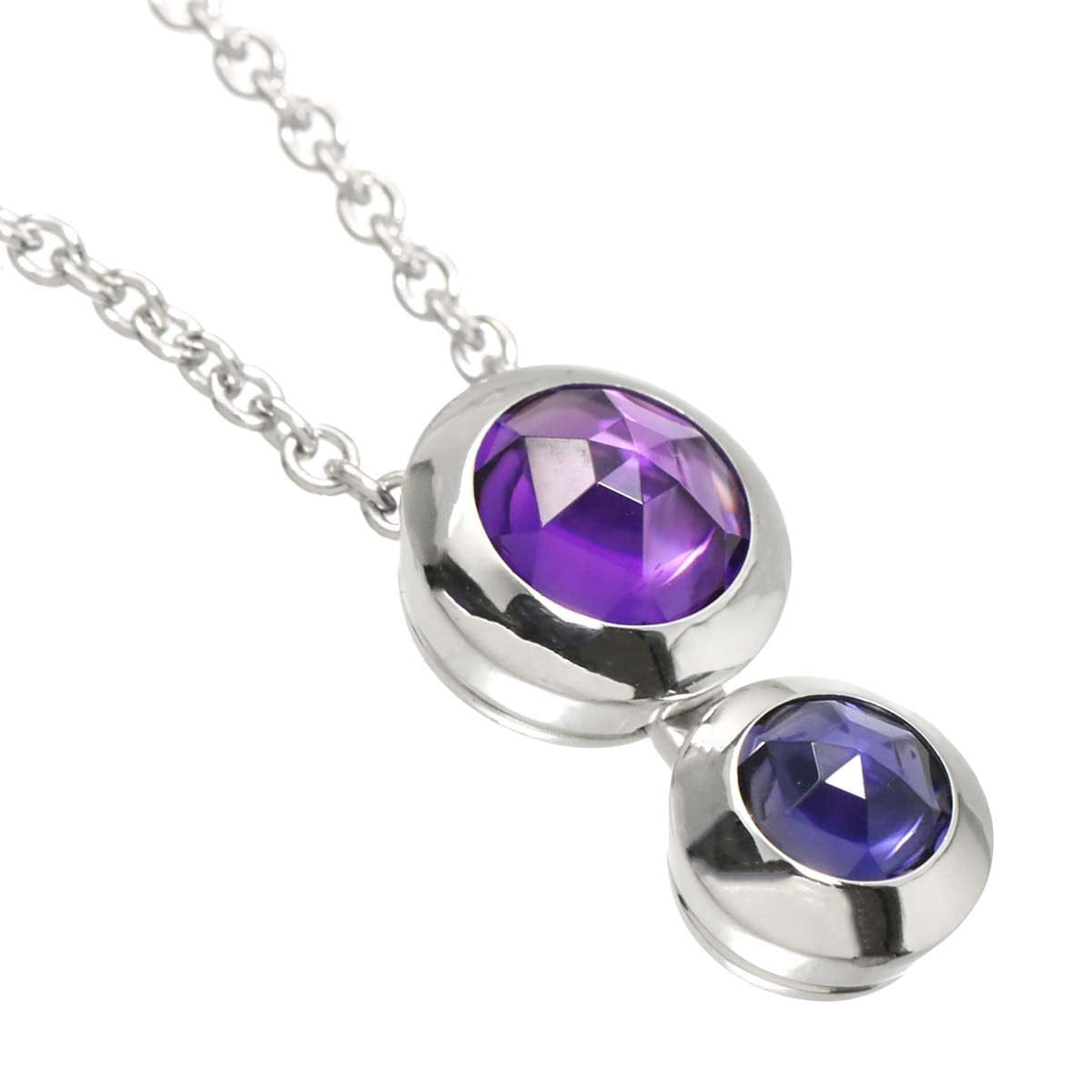 TIFFANY Co. Amethyst Iolite Necklace 18K White Gold 750 90317822
