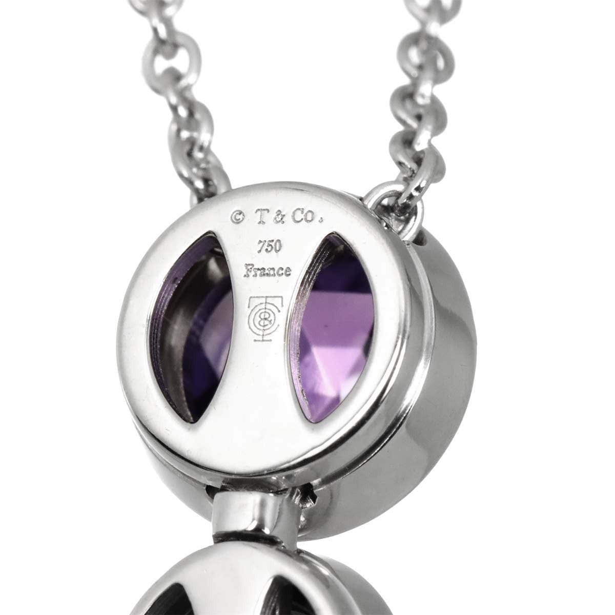 TIFFANY Co. Amethyst Iolite Necklace 18K White Gold 750 90317822