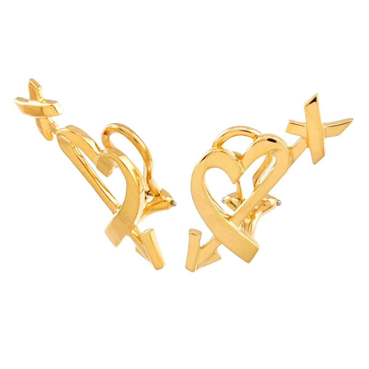 TIFFANY Co. Loving Heart Earrings Clip on 18K Yellow Gold 750 90313727