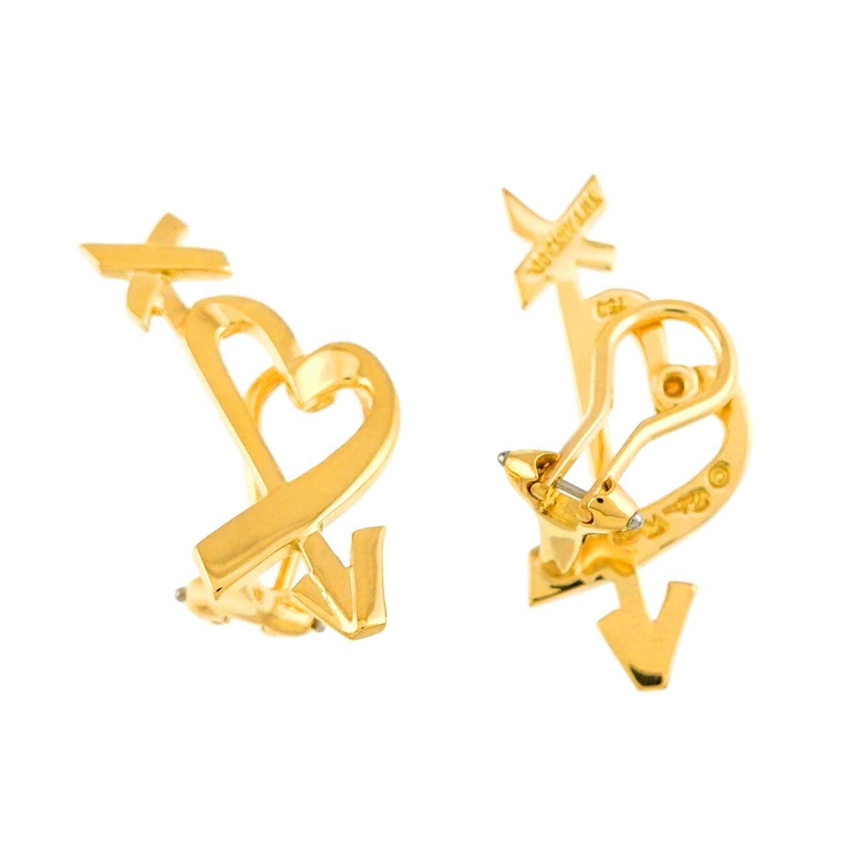 TIFFANY Co. Loving Heart Earrings Clip on 18K Yellow Gold 750 90313727
