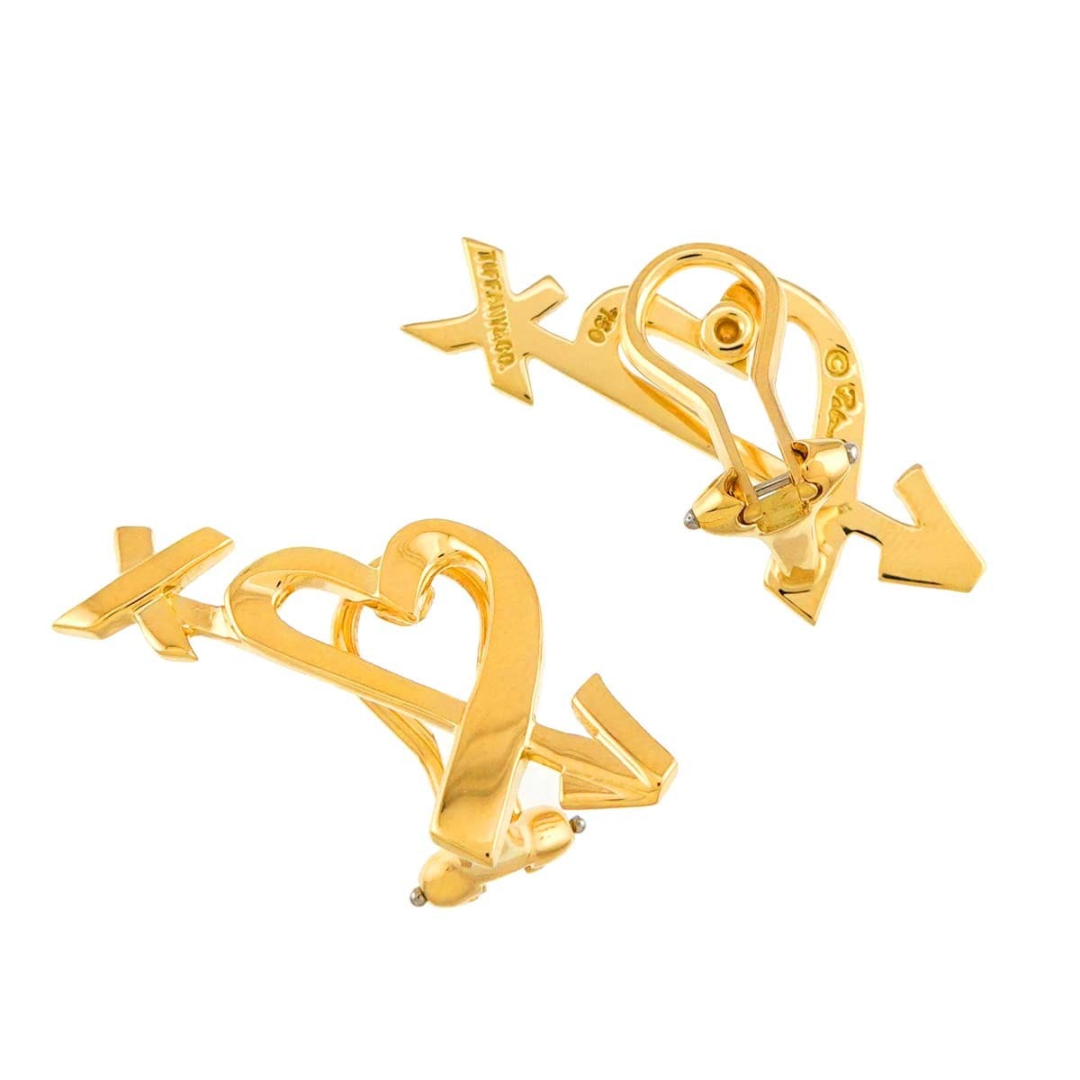 TIFFANY Co. Loving Heart Earrings Clip on 18K Yellow Gold 750 90313727