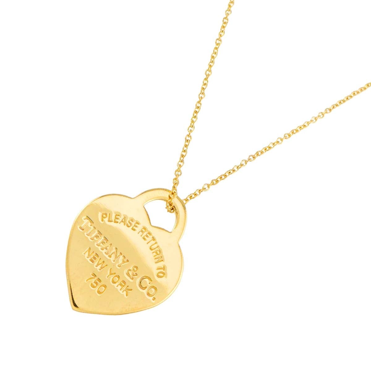 TIFFANY Co. Return to Heart Necklace 18K Yellow Gold 750 90313705