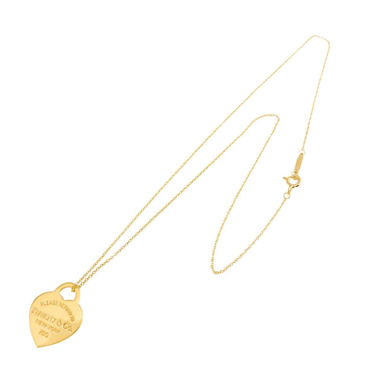 TIFFANY Co. Return to Heart Necklace 18K Yellow Gold 750 90313705