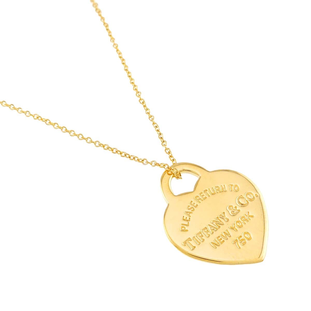 TIFFANY Co. Return to Heart Necklace 18K Yellow Gold 750 90313705