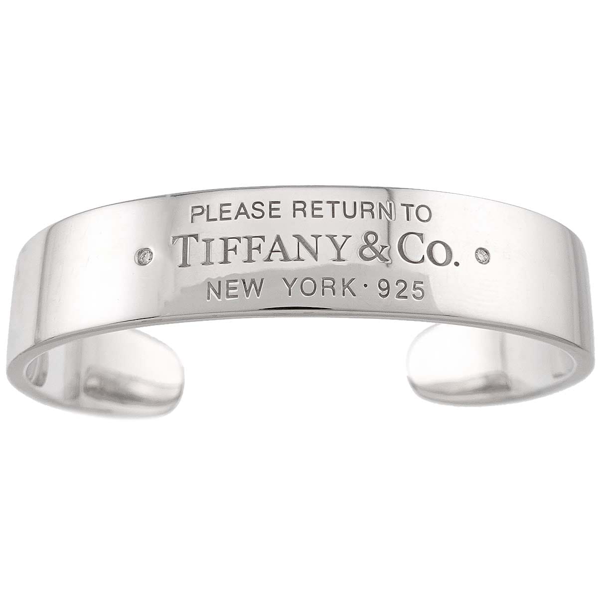 PURPOSE TIFFANY&CO. Return to Narrow Cuff Diamond Bracelet 14cm SV 925 Sterling Silver Bangle Bracelet Tiffany 90313375
