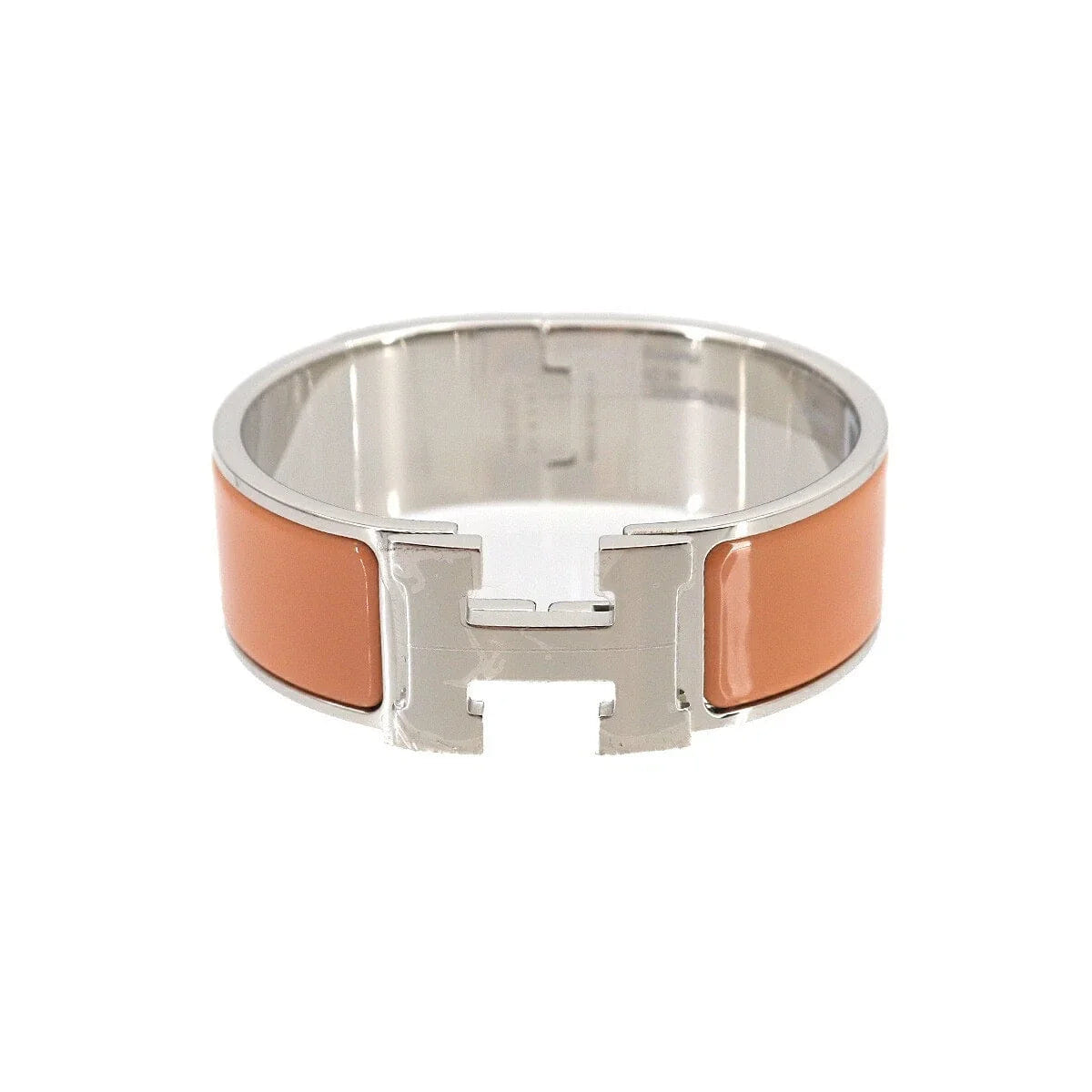 HERMES Clic Clac H GM Bangle Orange Mandarin Silver Accessory 90325475