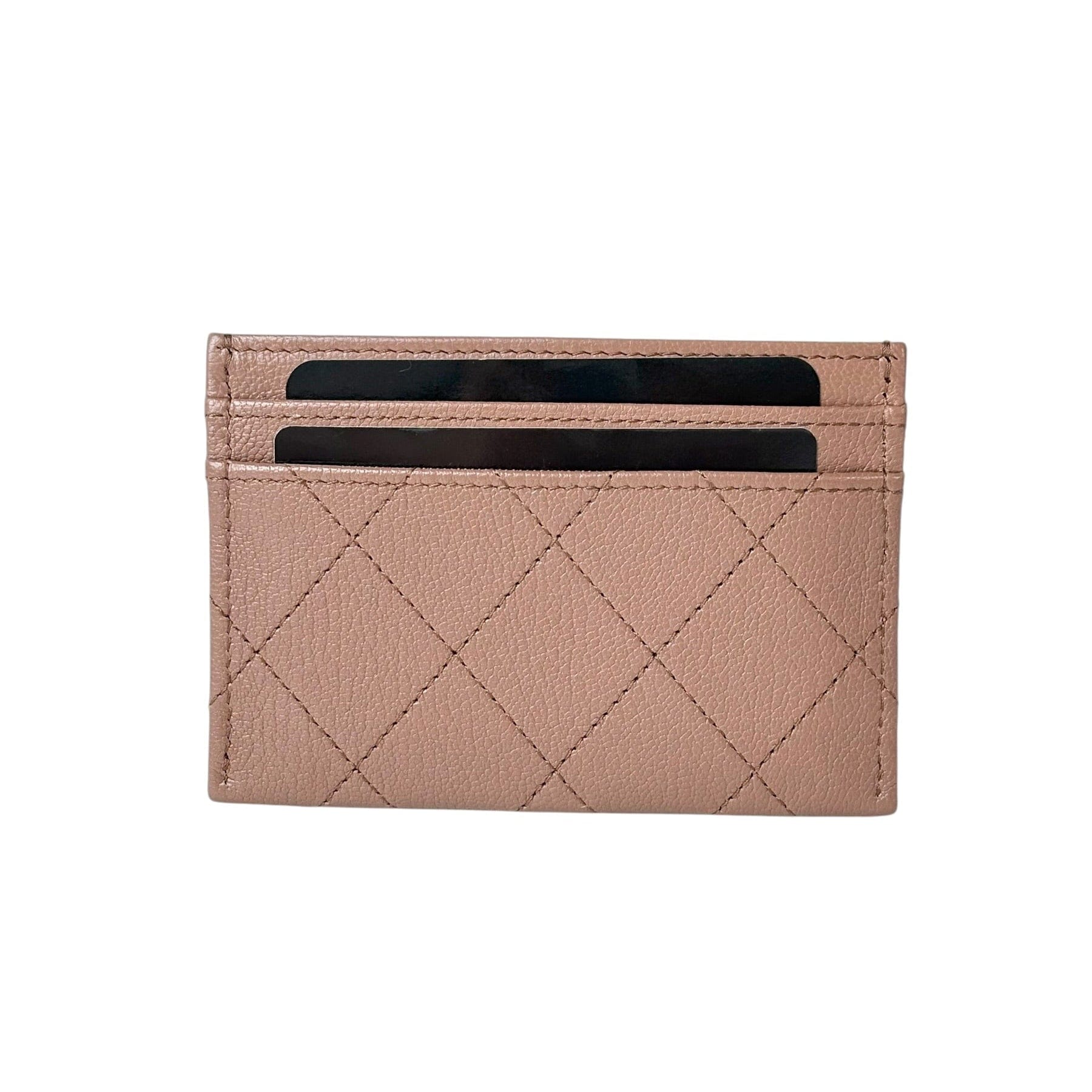 Chanel Beige Caviar Card Holder - in Box