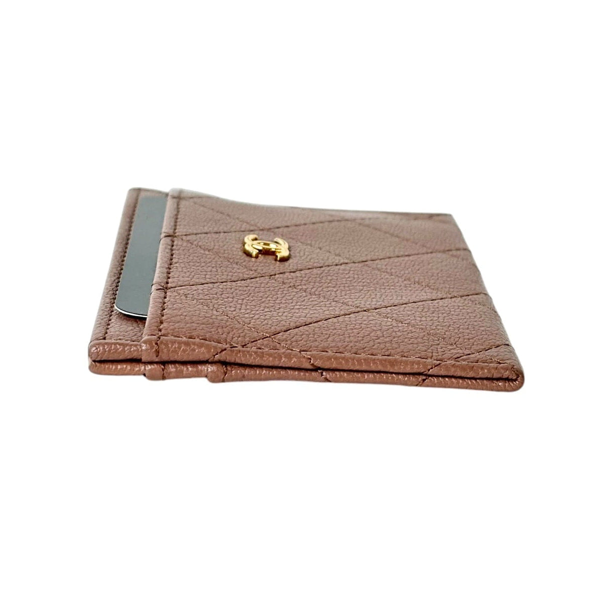 Chanel Beige Caviar Card Holder - in Box