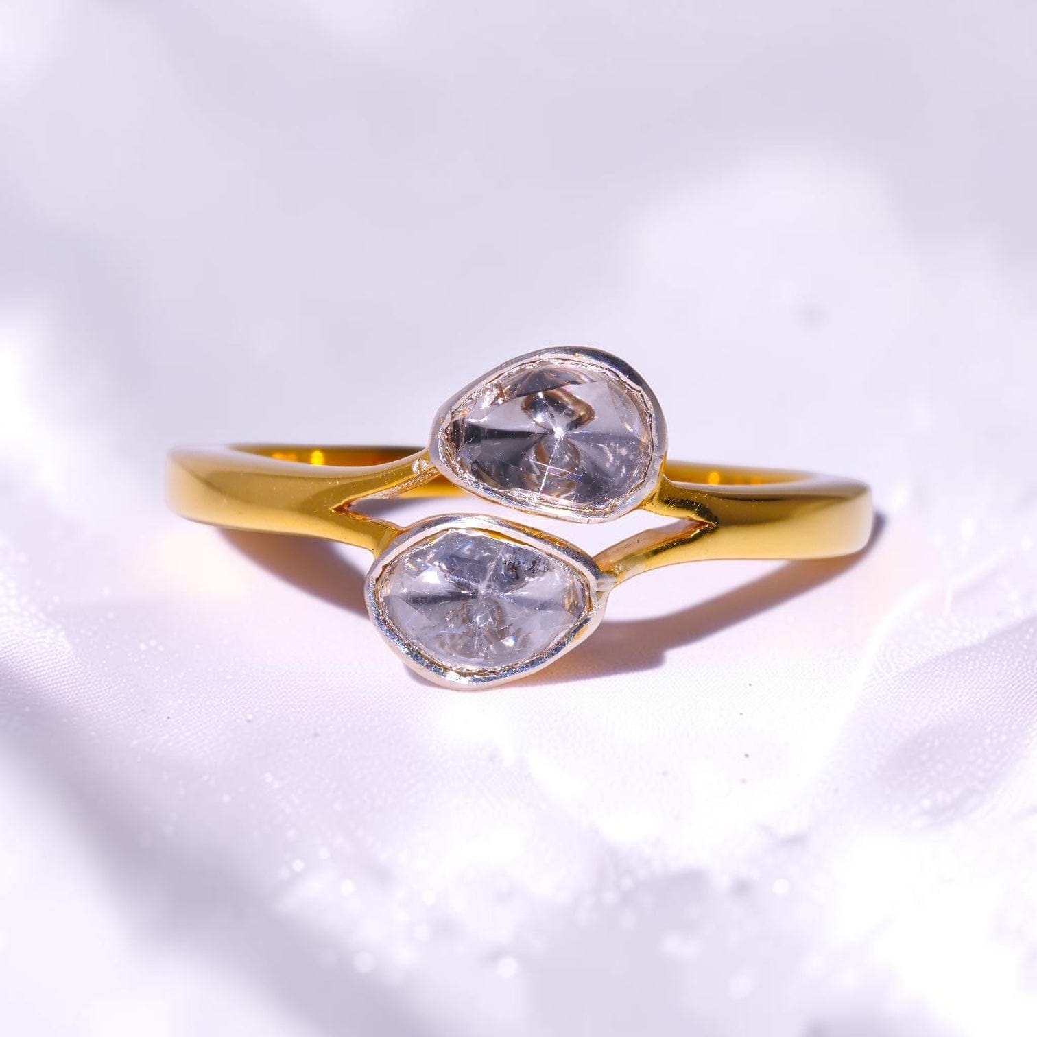 David Harry Jewels Diamond Polki Two-Stone Ring