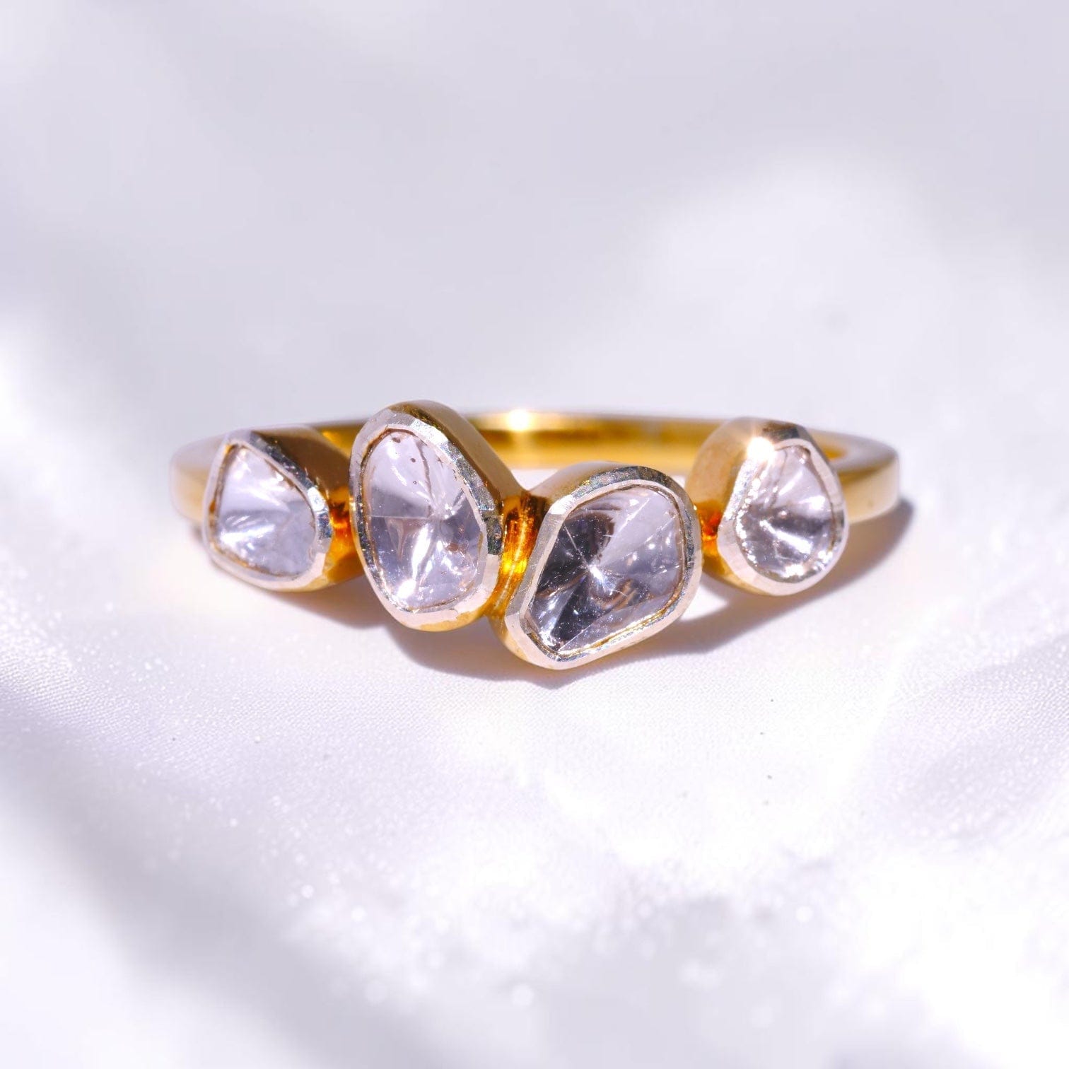 David Harry Jewels Diamond Polki Four-Stone Ring