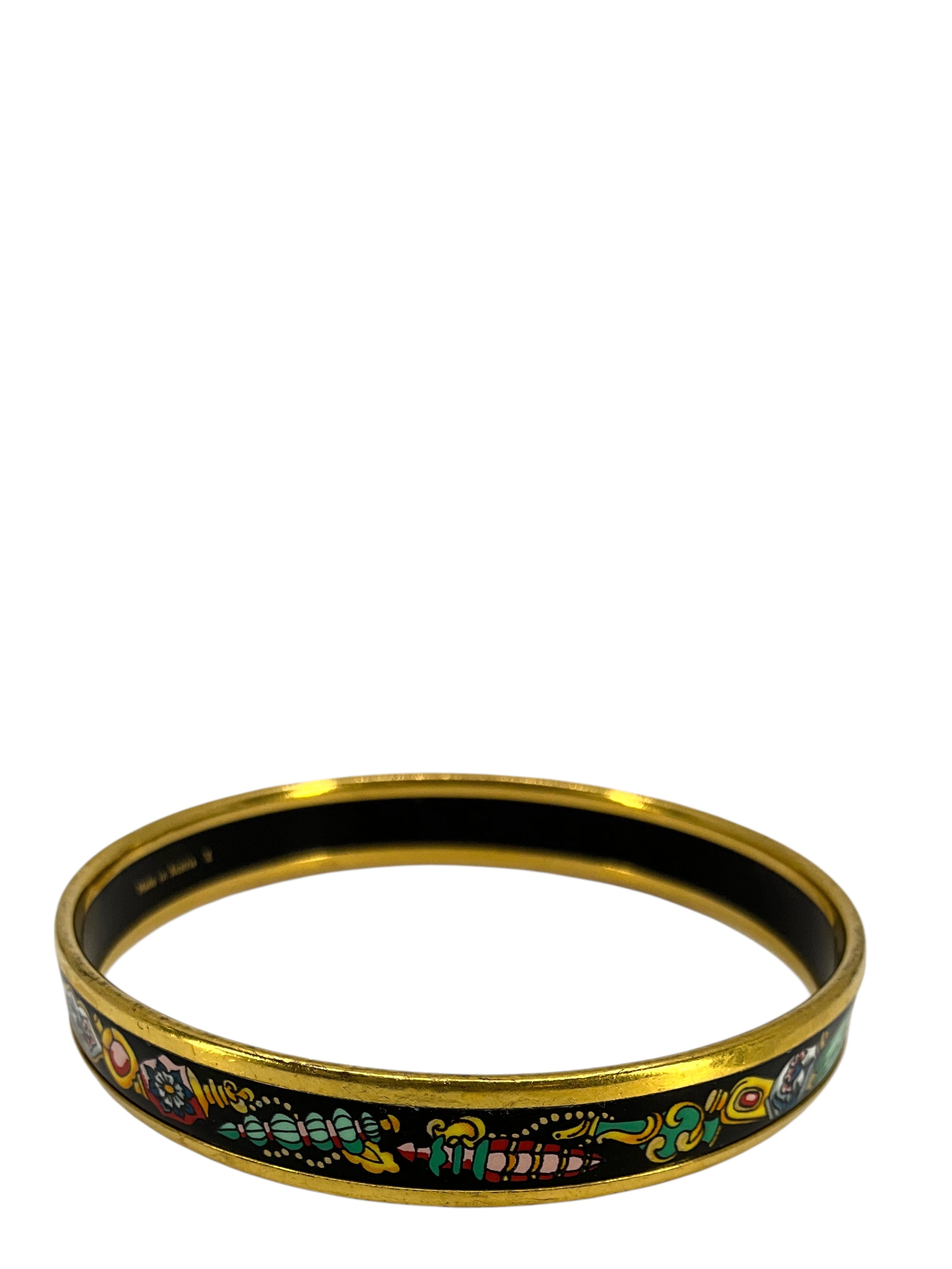 Hermes Flacons Printed Enamel Narrow Bracelet 65
