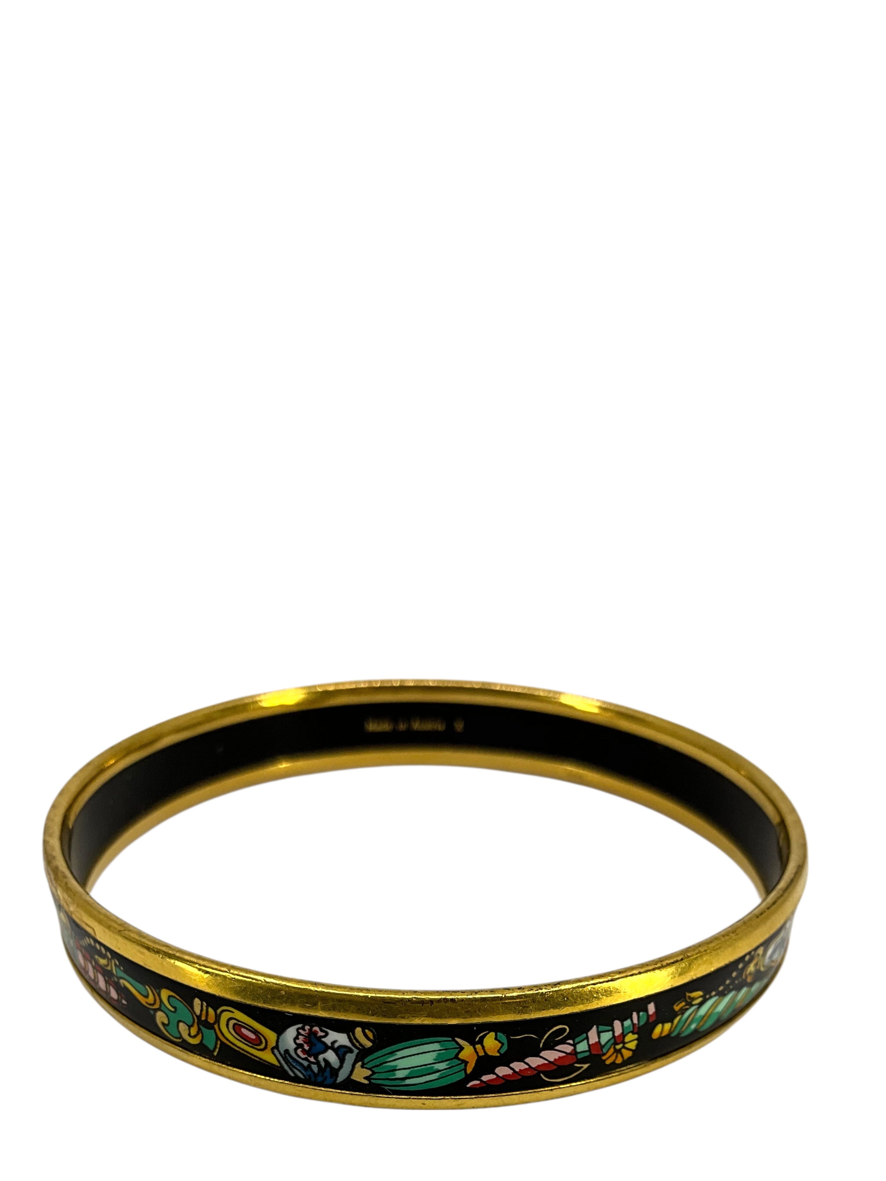 Hermes Flacons Printed Enamel Narrow Bracelet 65
