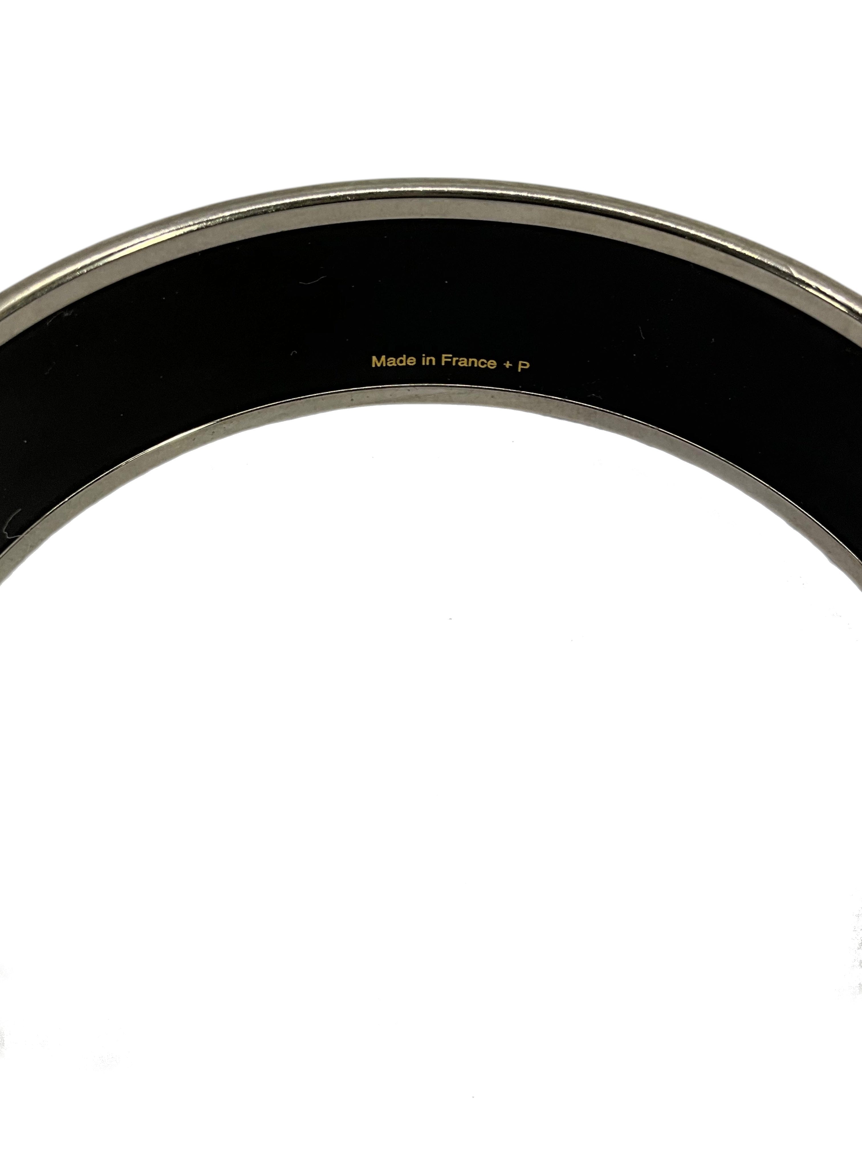HERMES Printed Enamel Wide Bracelet 65