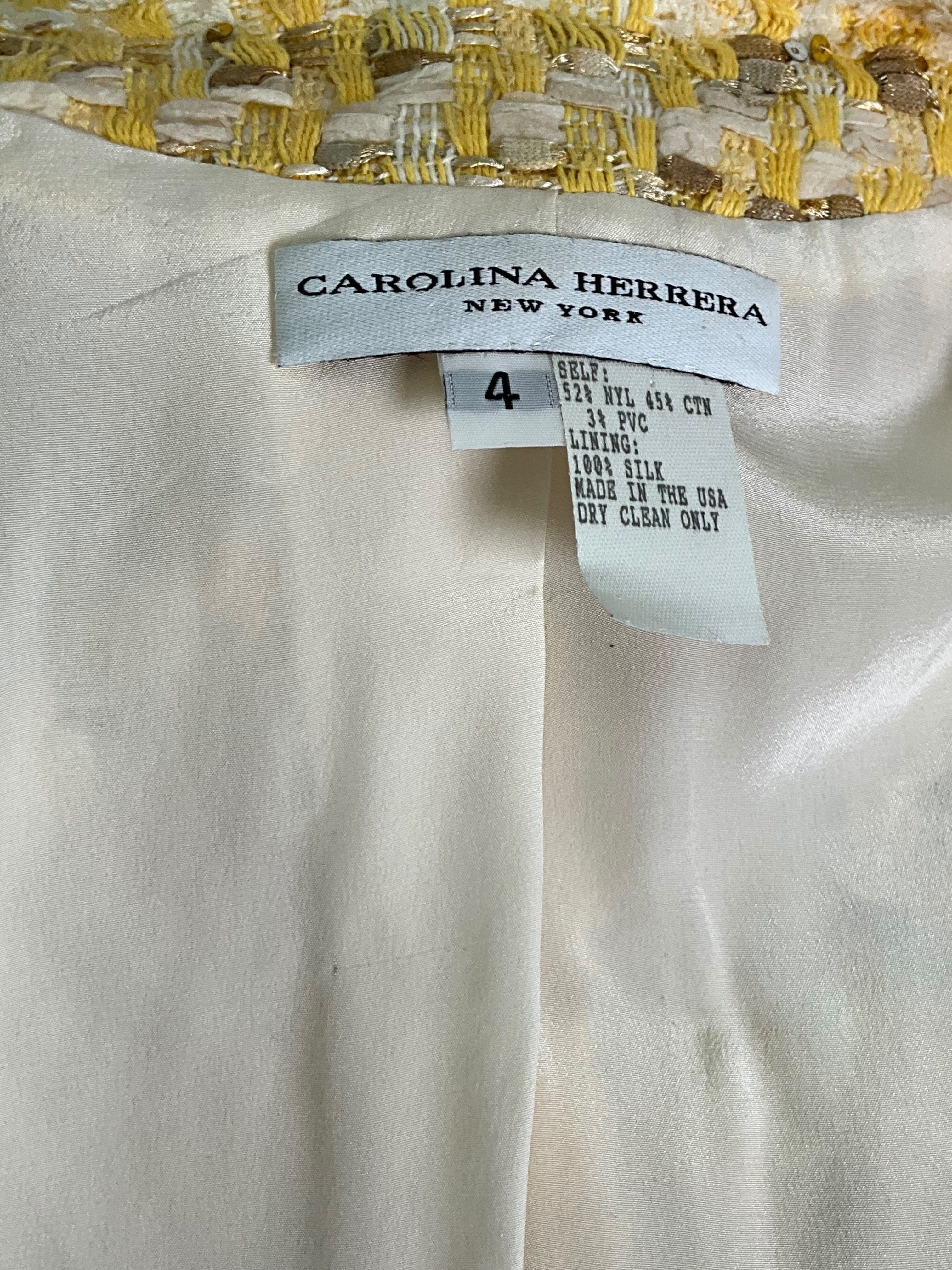 Carolina Herrera Lace Tweed Cropped Jacket Size S