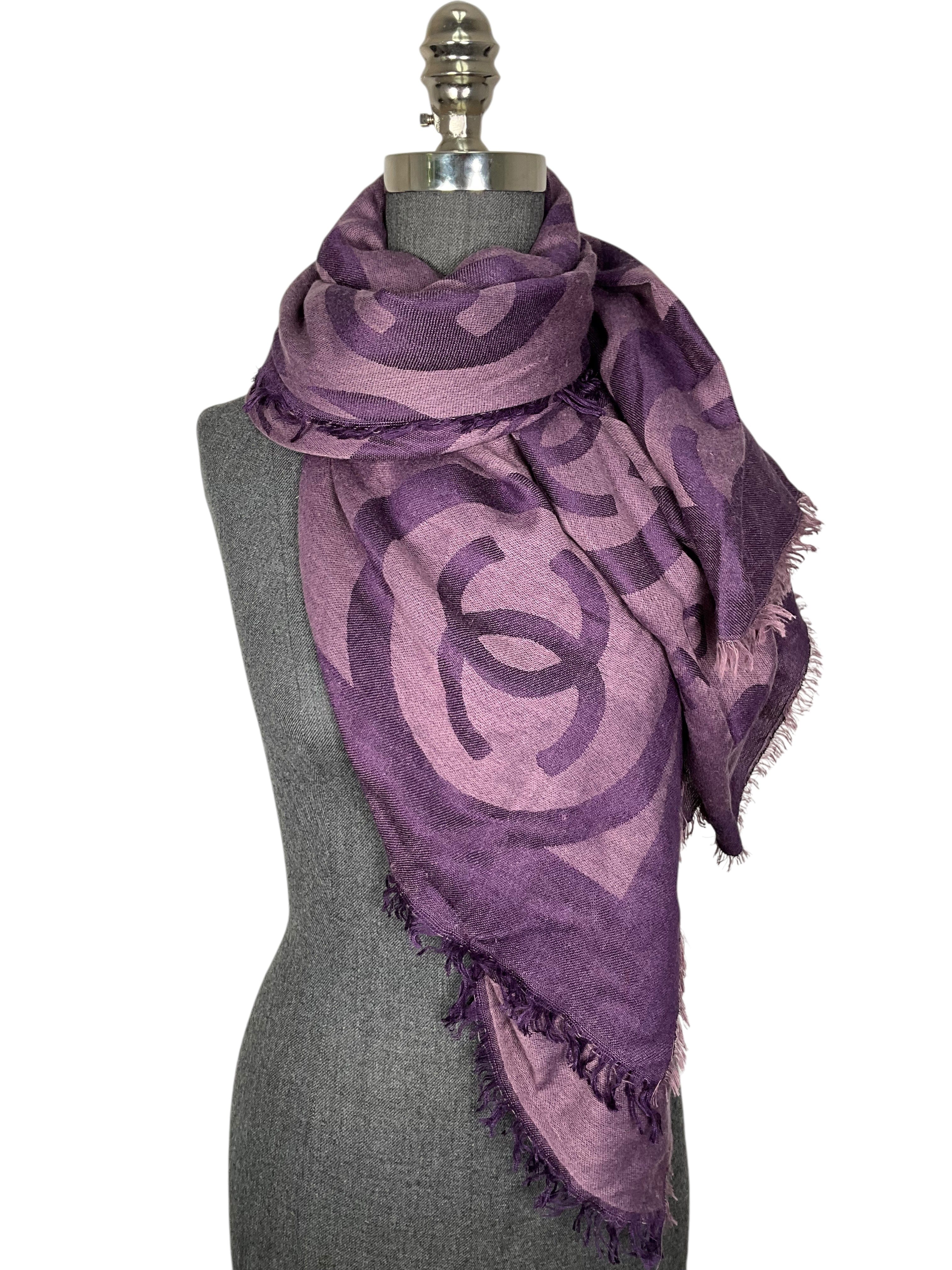 Chanel Camellia Cashmere and Silk Scarf Shawl