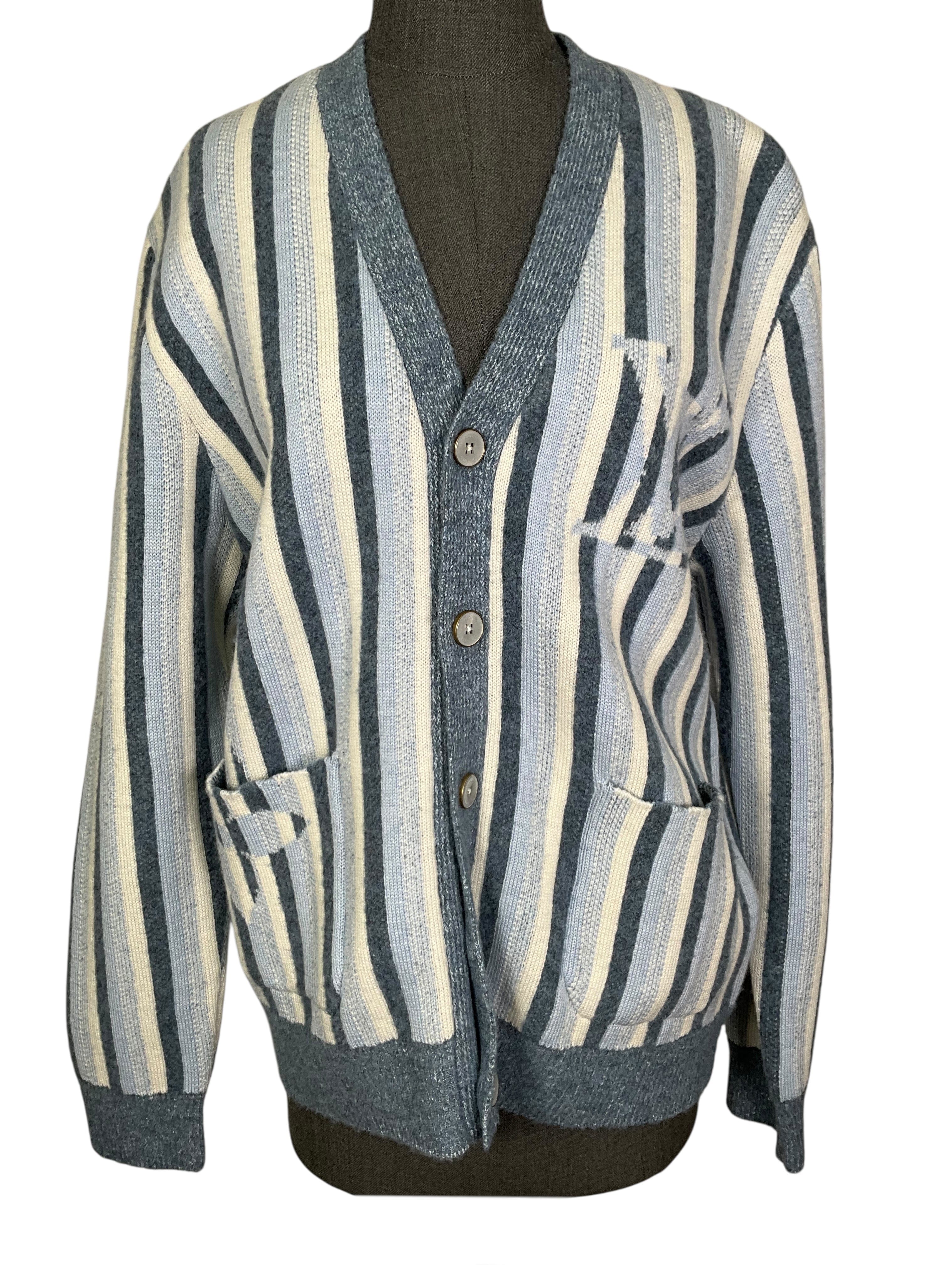 Louis Vuitton Striped Jacquard Cardigan Men's Size M