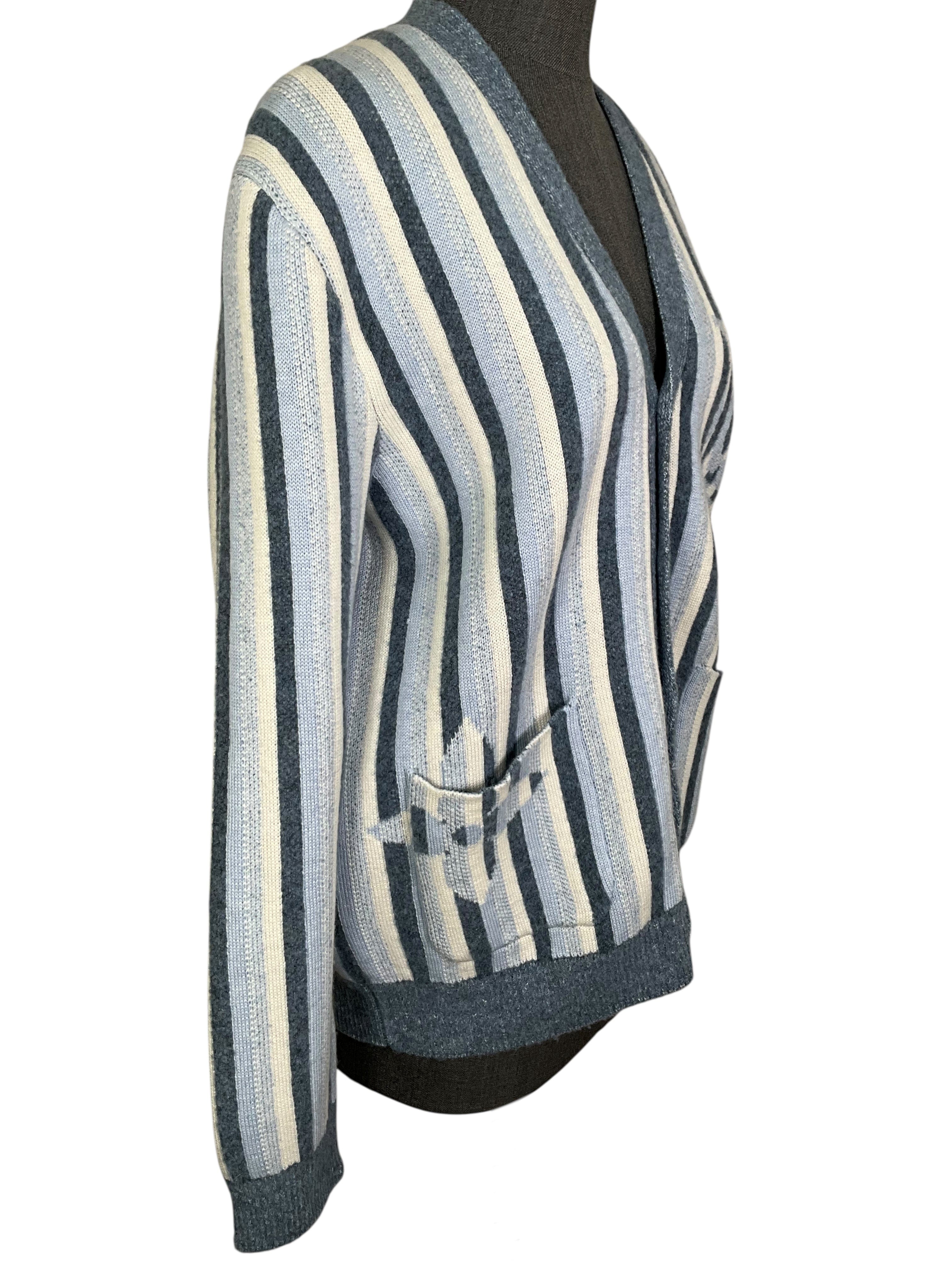 Louis Vuitton Striped Jacquard Cardigan Men's Size M
