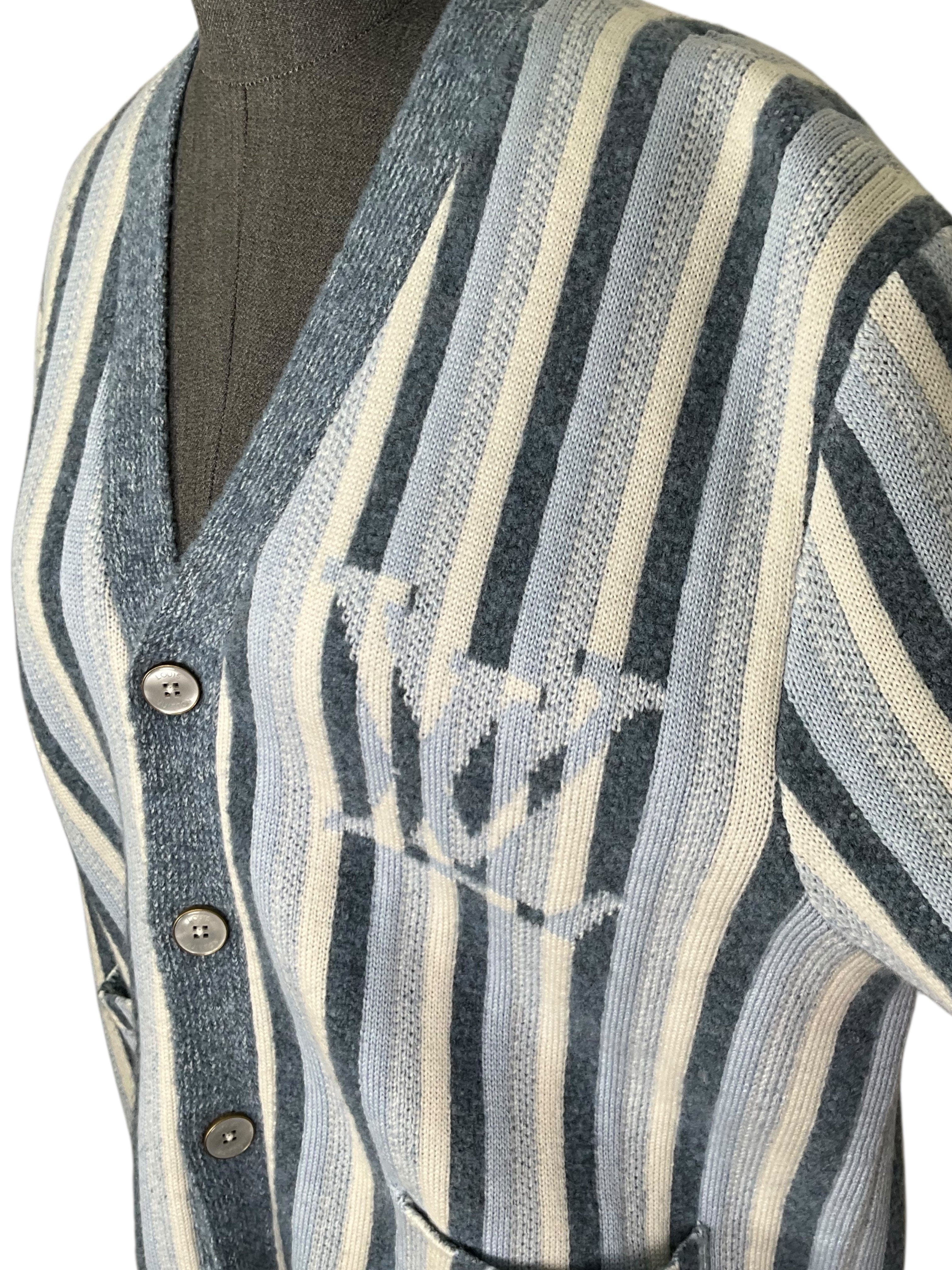 Louis Vuitton Striped Jacquard Cardigan Men's Size M