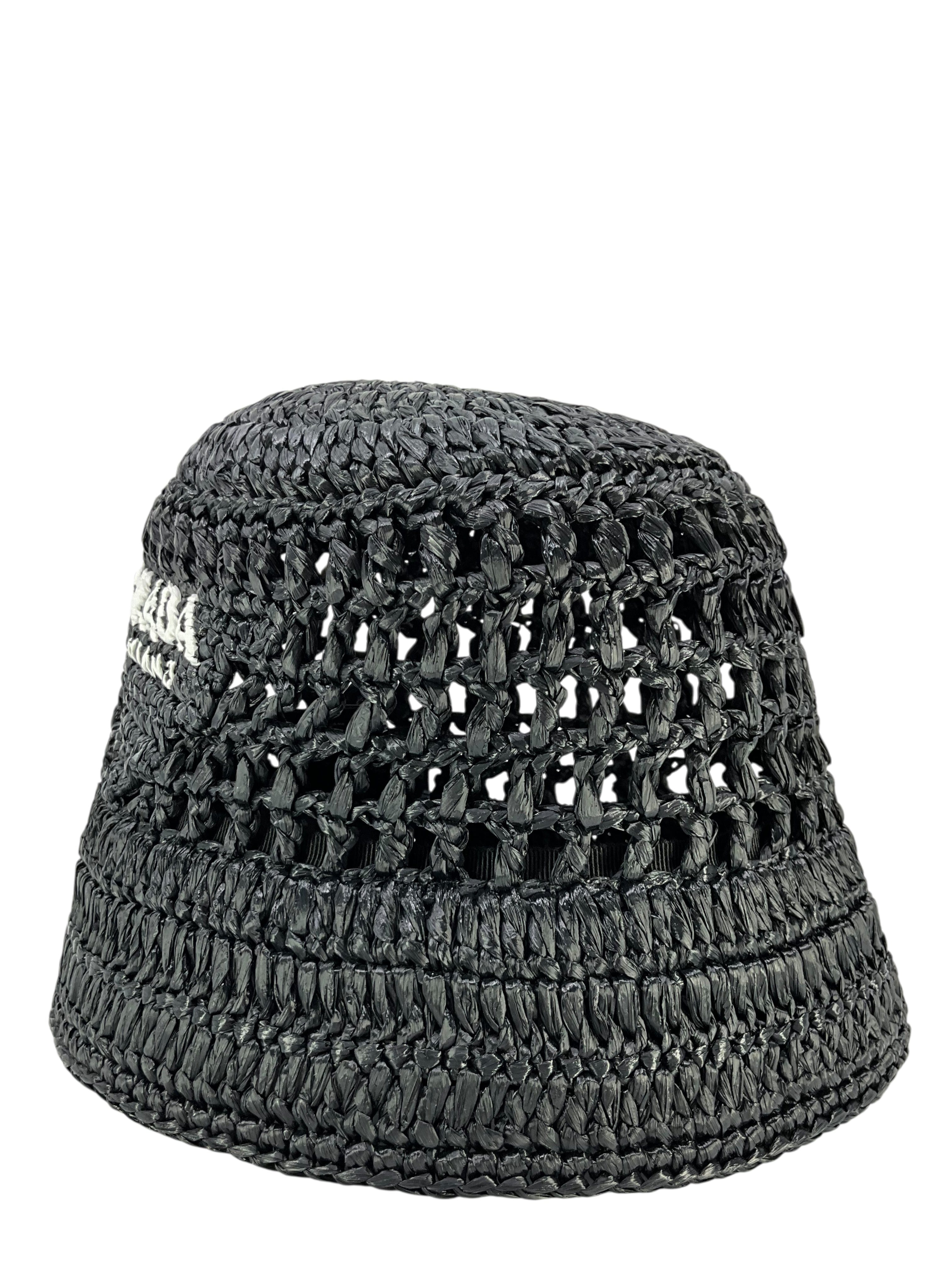 Prada Crochet Raffia Bucket Hat
