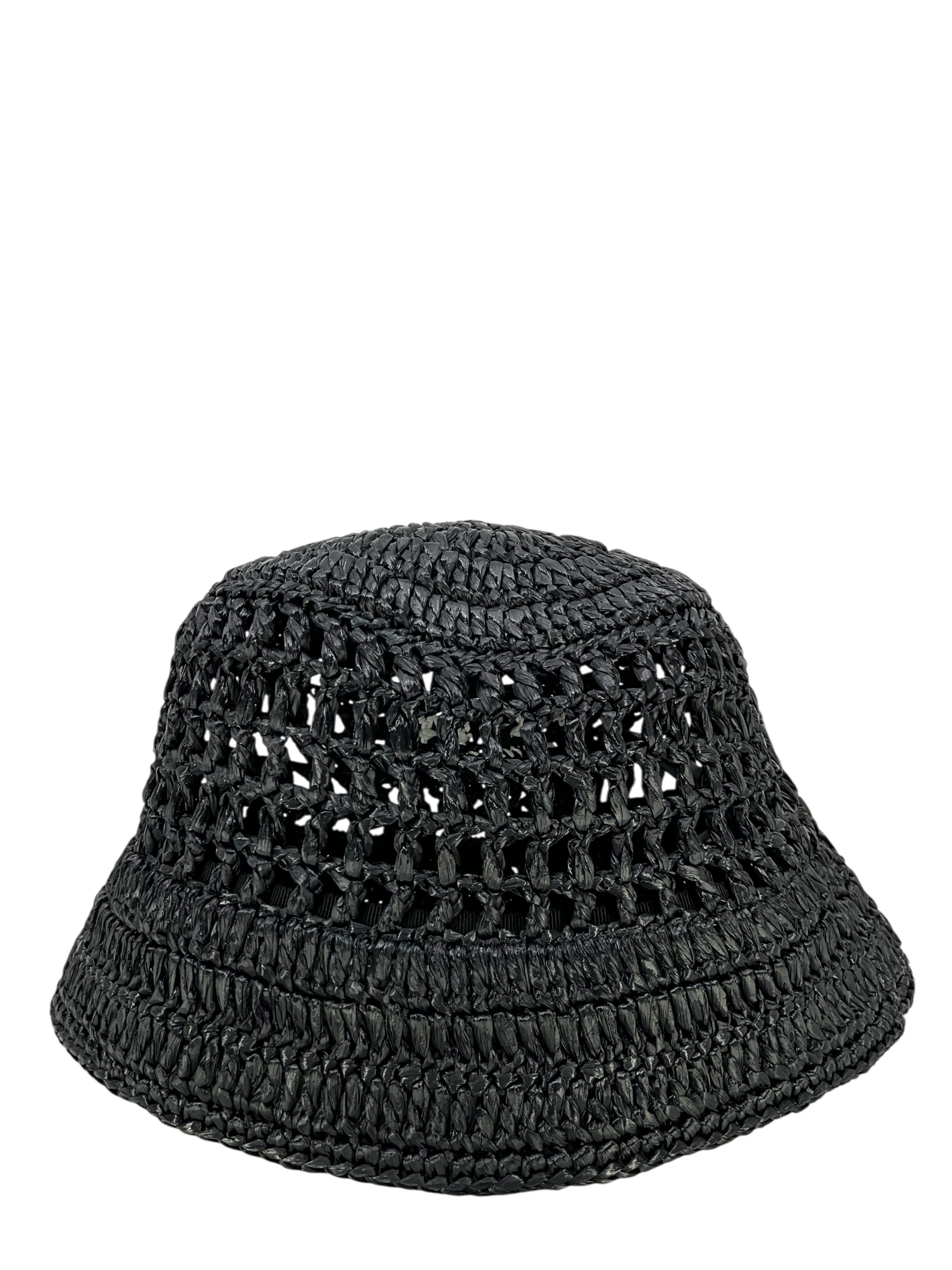 Prada Crochet Raffia Bucket Hat