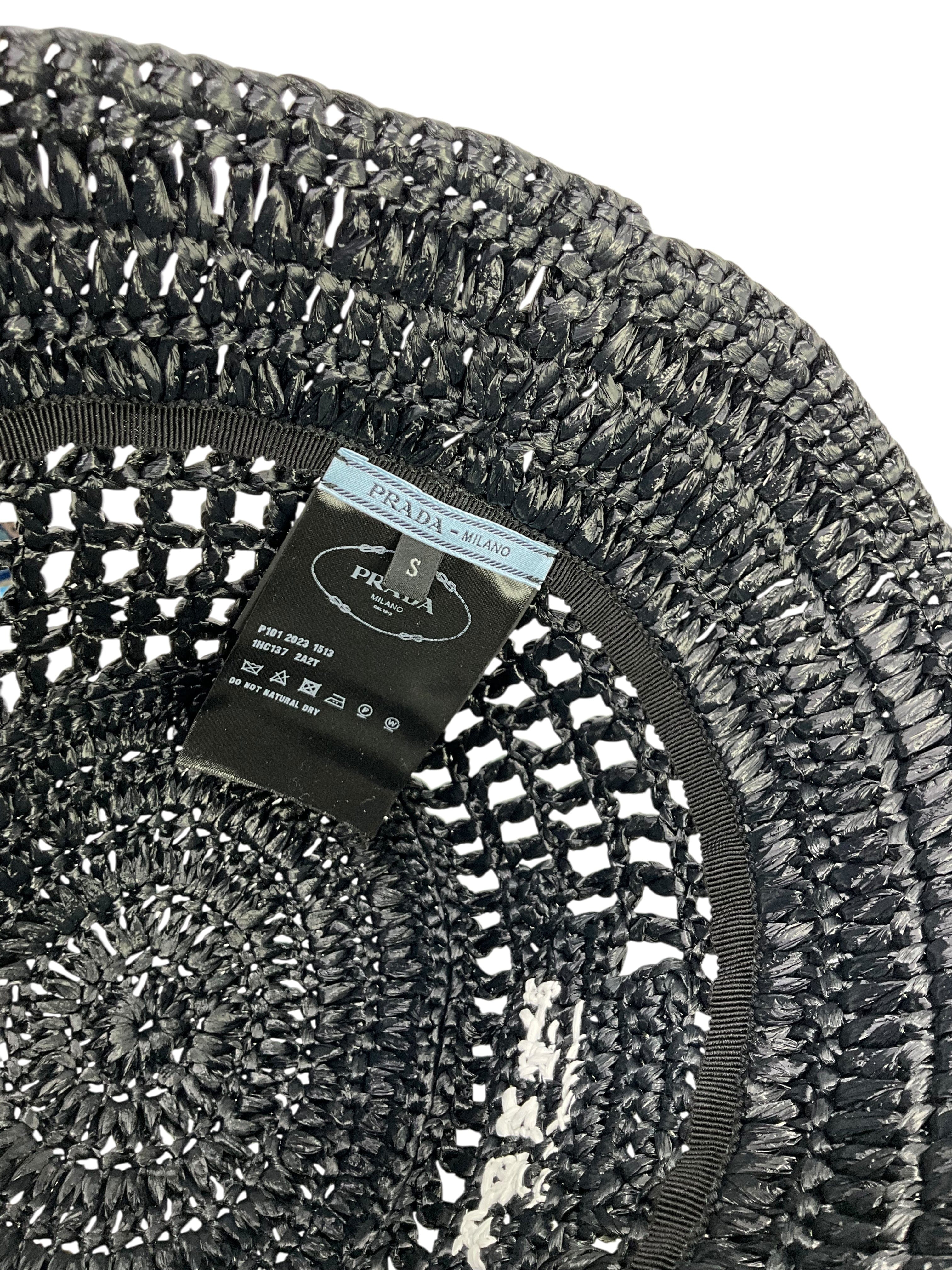 Prada Crochet Raffia Bucket Hat