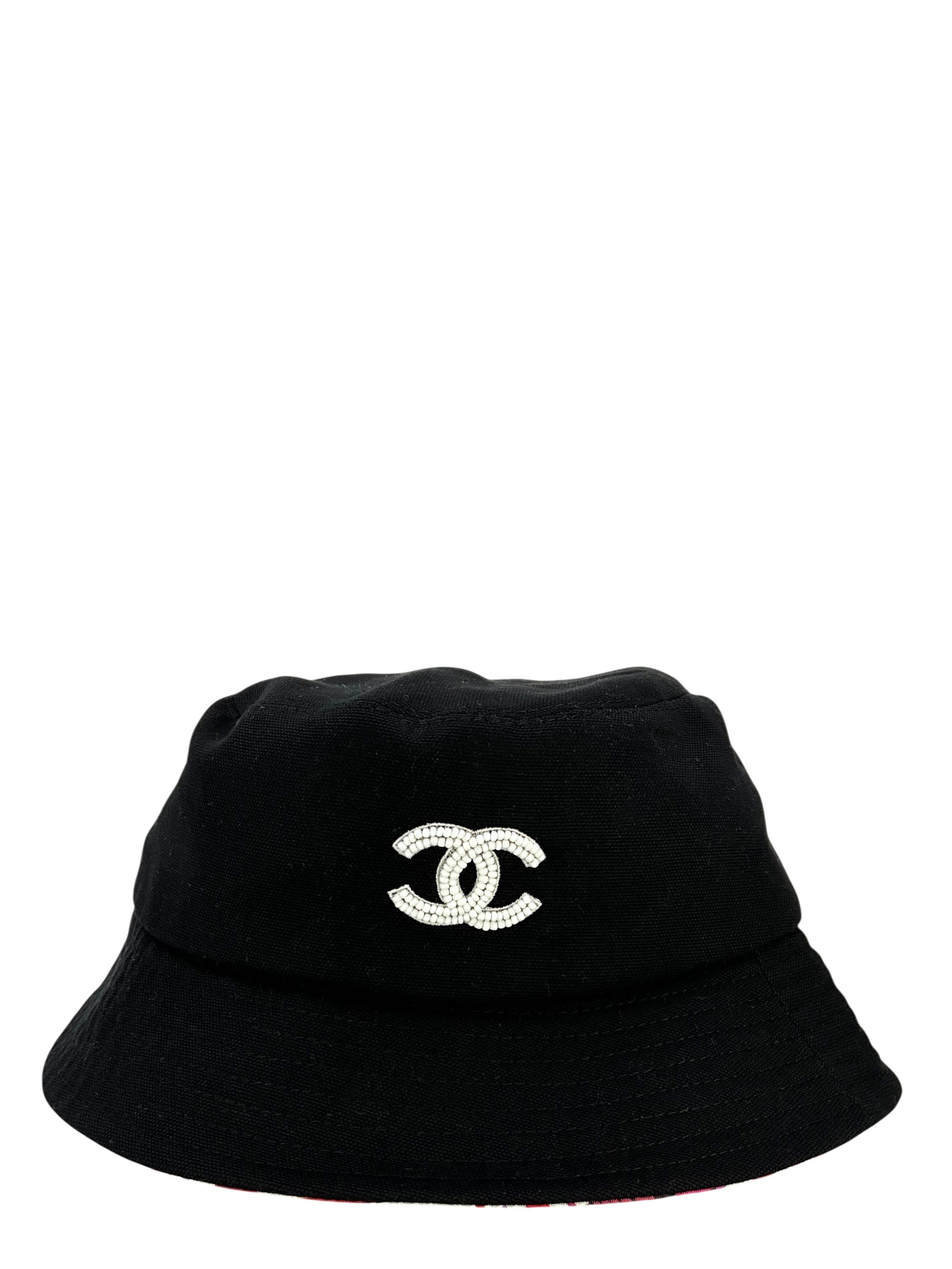 Chanel 24P Cotton CC Logo Bucket Hat Size S