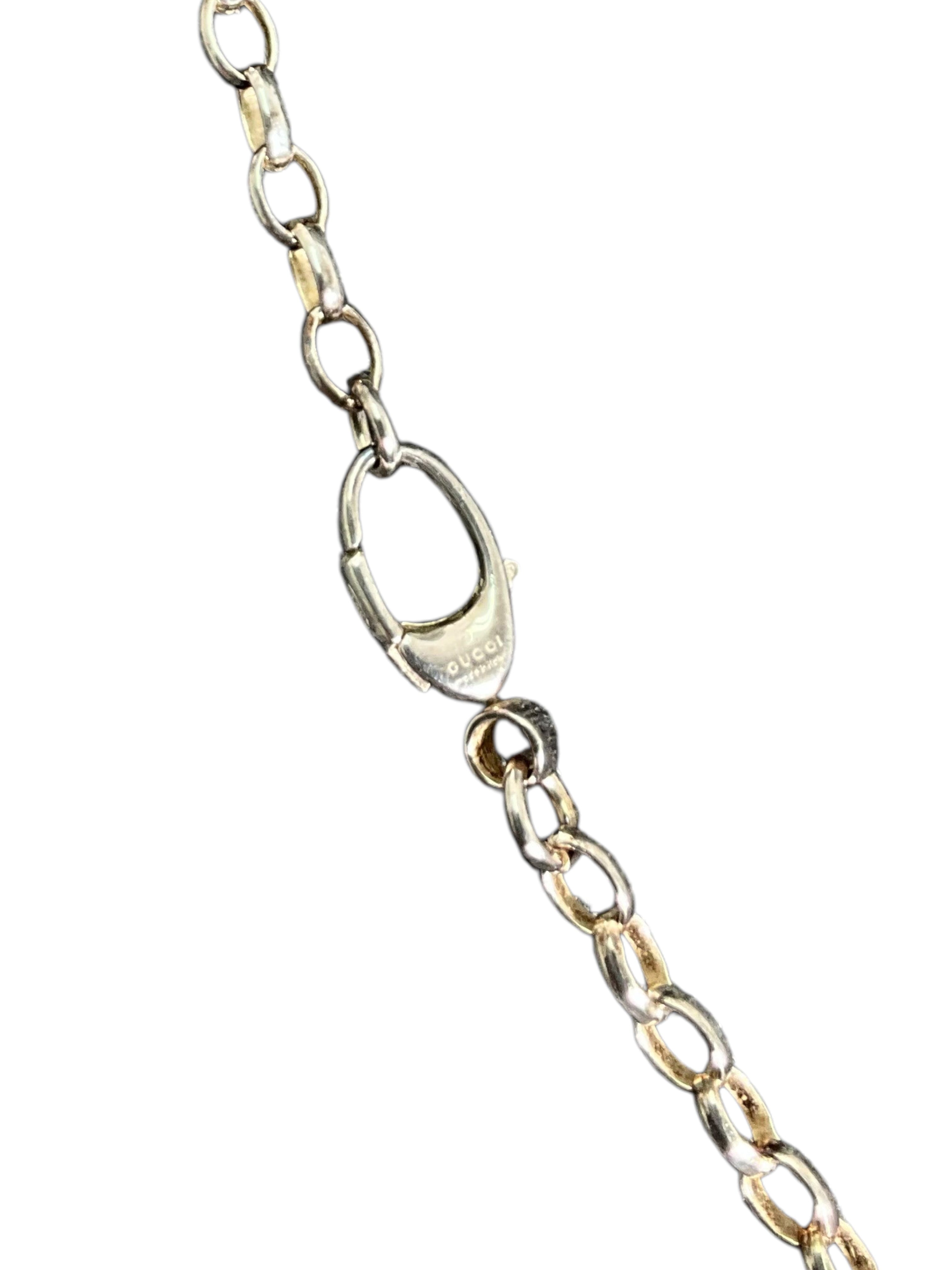 Gucci Sterling Silver Interlocking GG Pendant Necklace