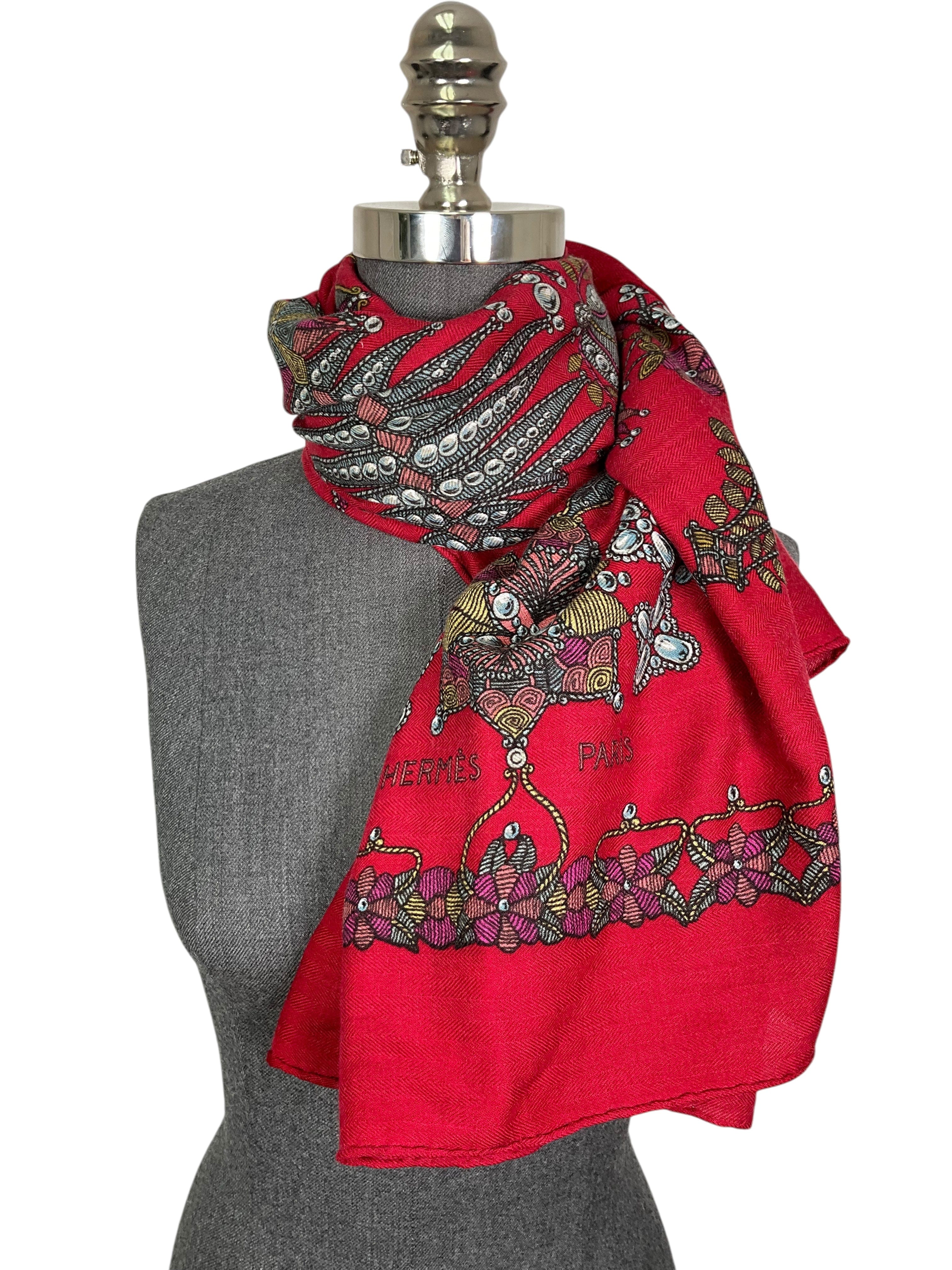 Hermes Scheherazade Cashmere Shawl Scarf 140