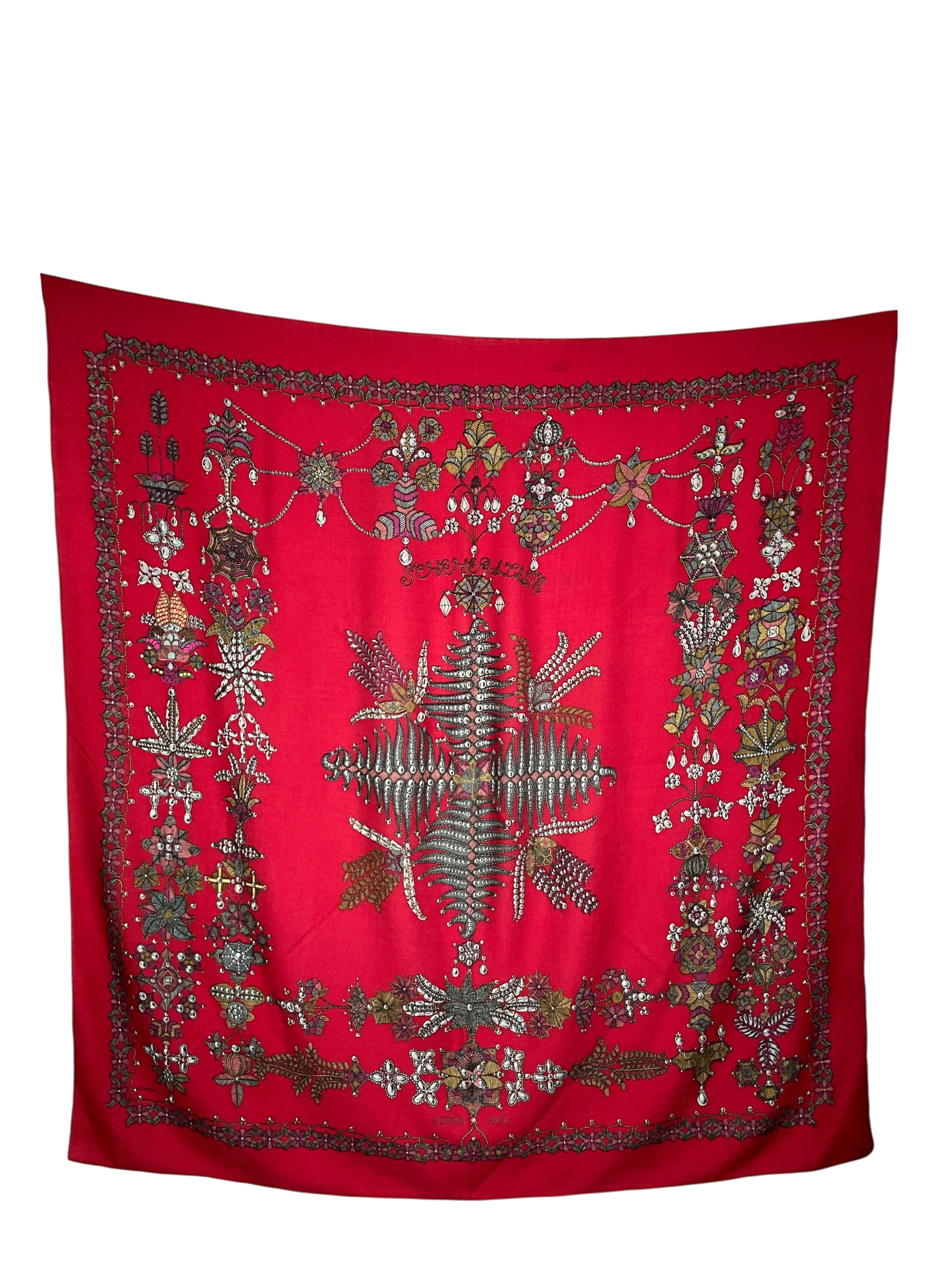 Hermes Scheherazade Cashmere Shawl Scarf 140
