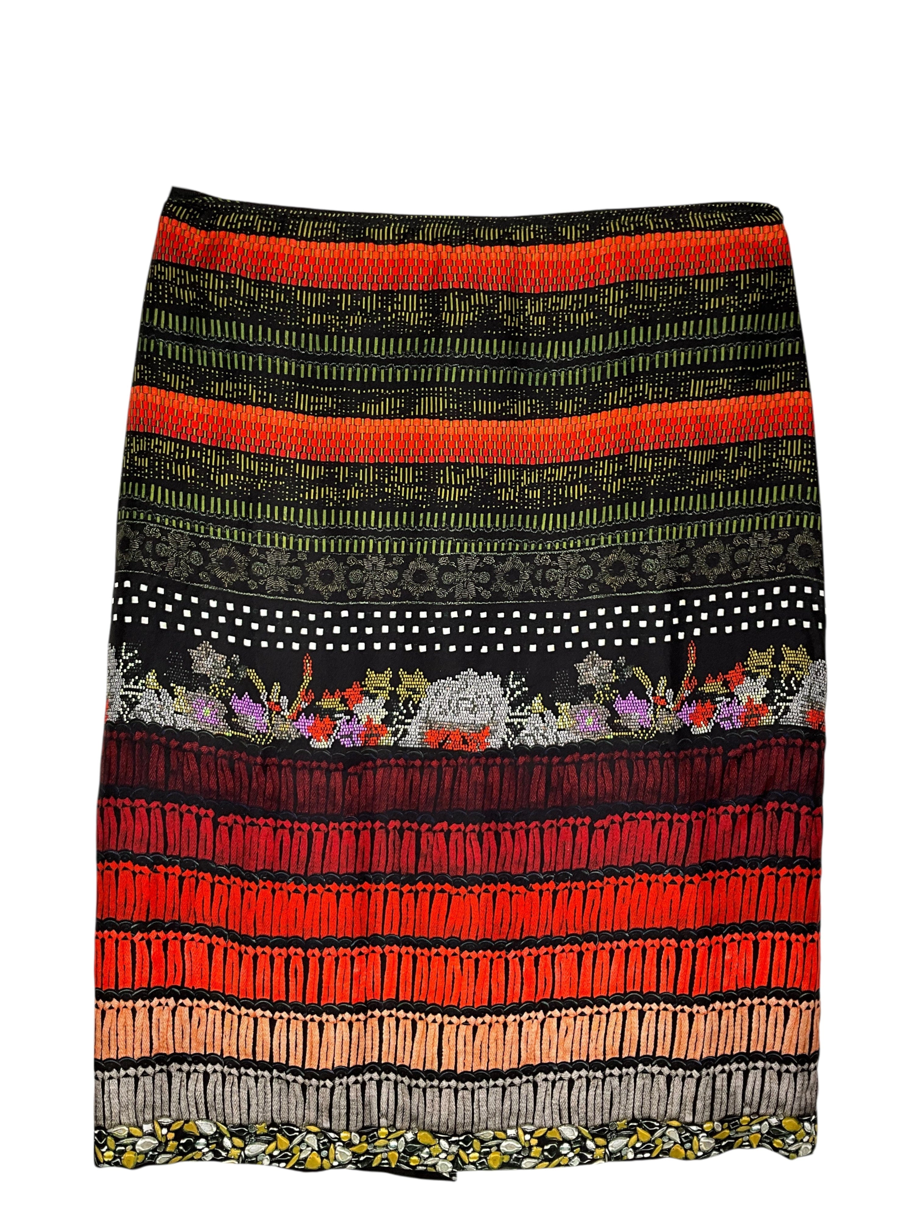 Etro Printed Silk Pencil Skirt Size XS