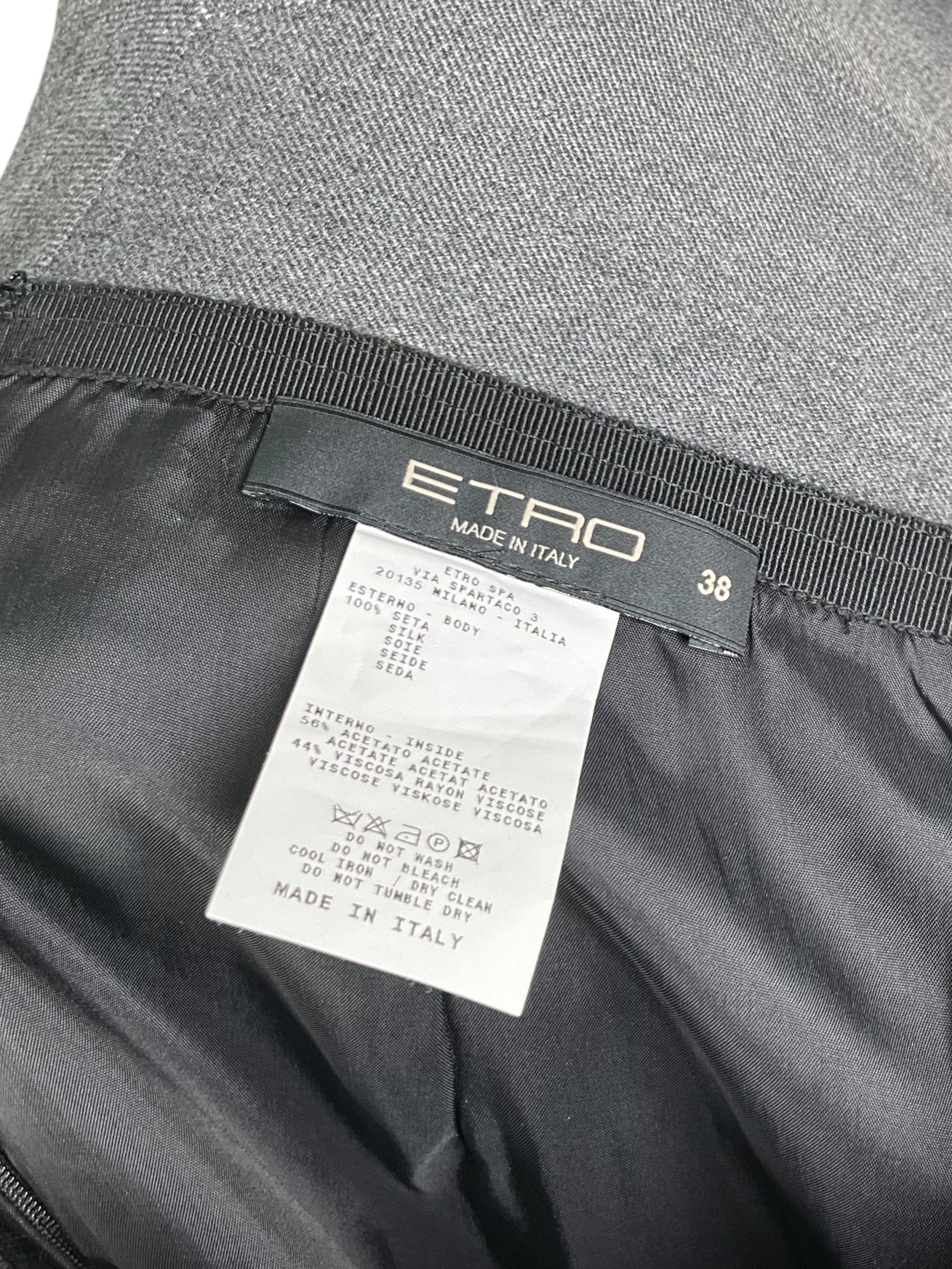 Etro Printed Silk Pencil Skirt Size XS