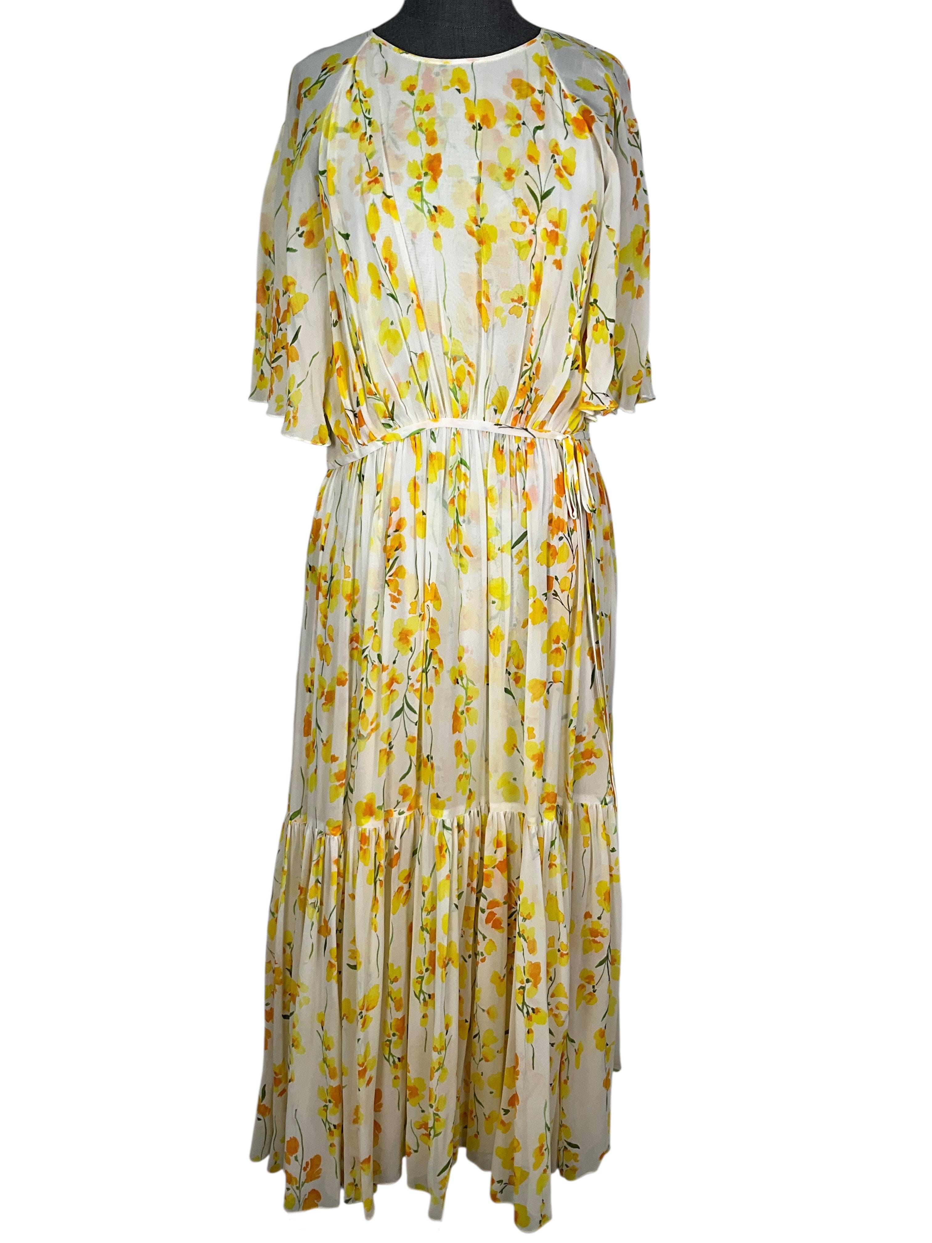 Carolina Herrera Floral Print Maxi Dress Size L