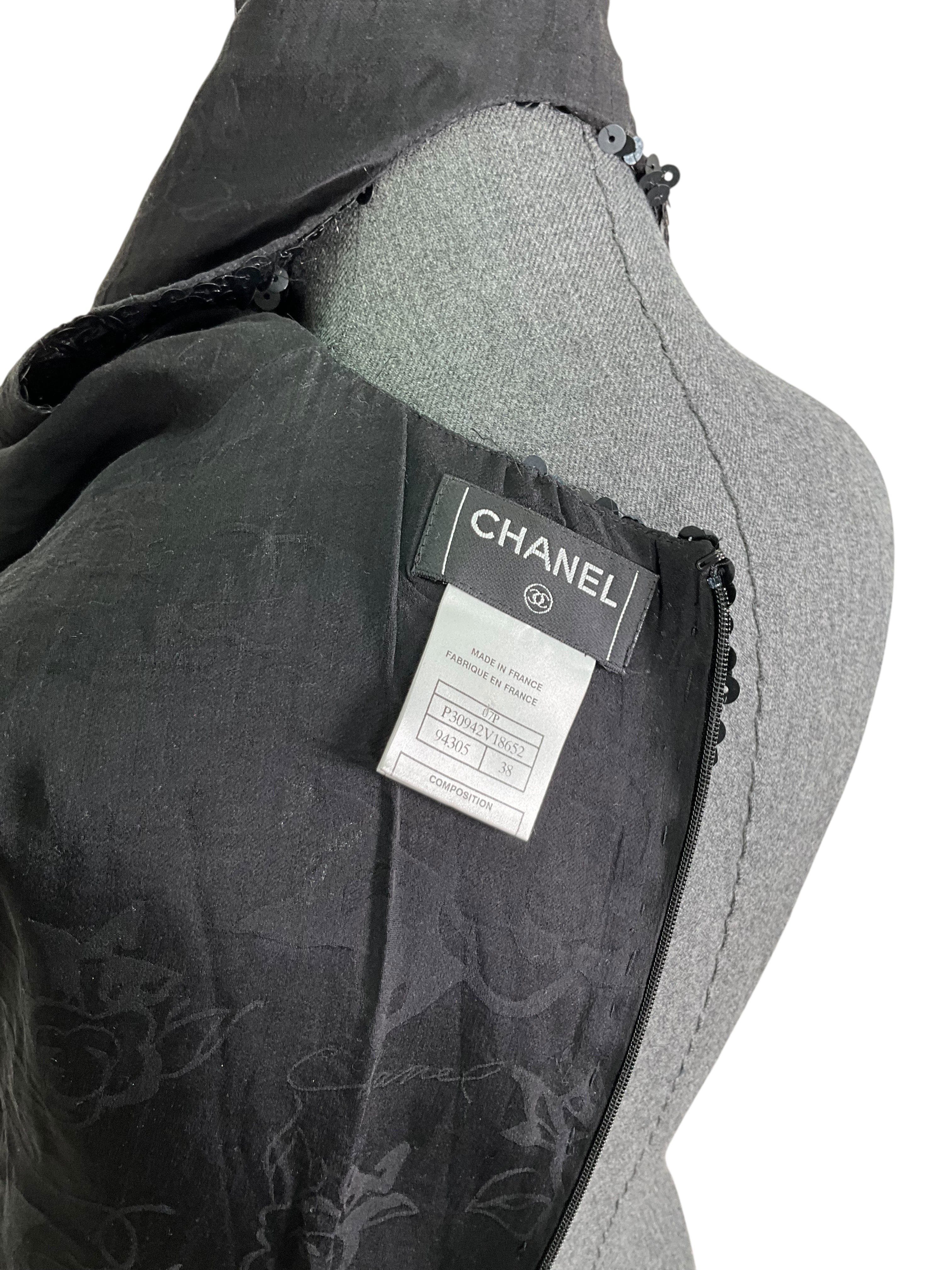 Chanel Sequins Sleeveless Mini Dress Size S