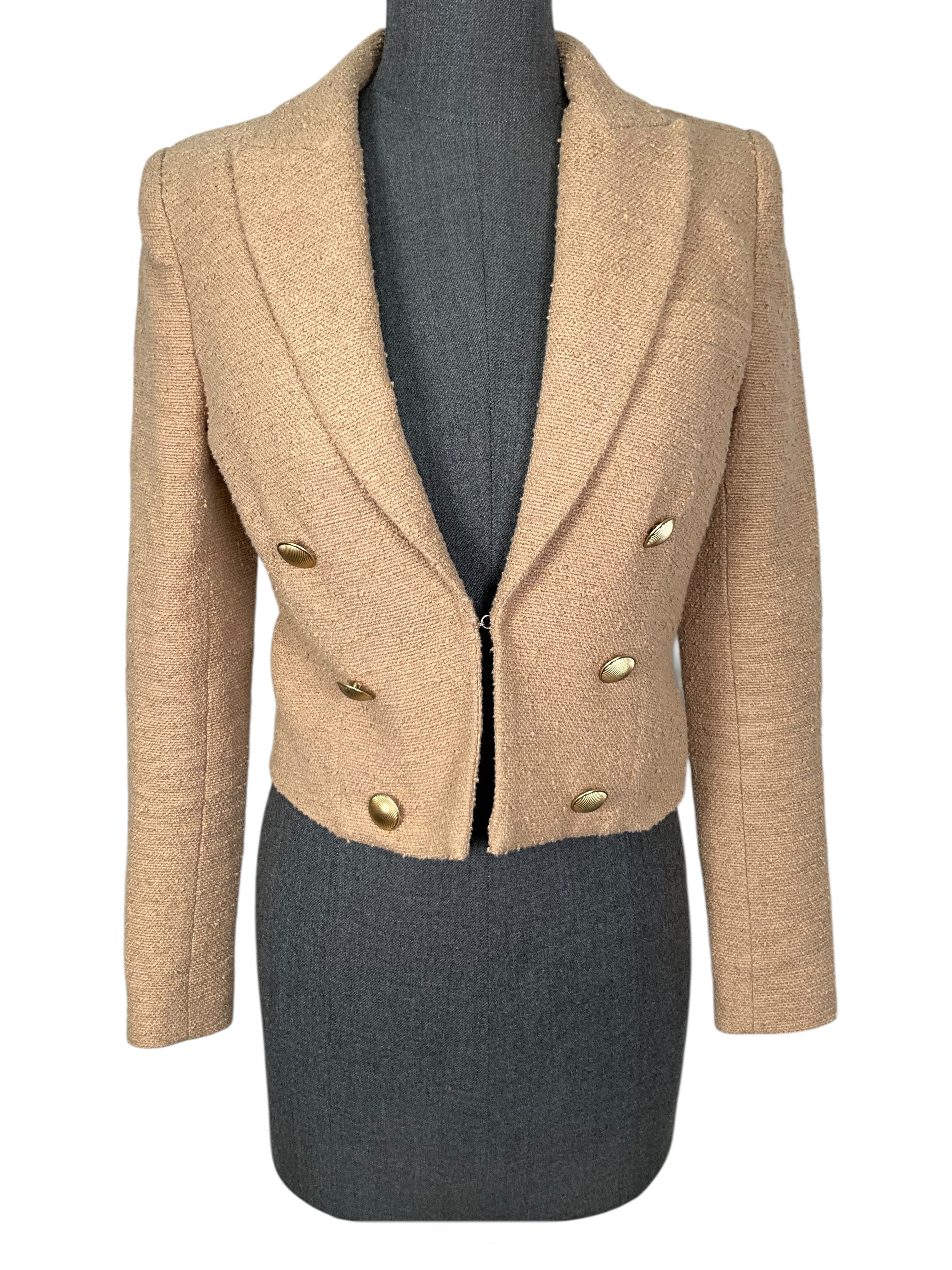 L'AGENCE Tweed Cropped Blazer Size XS NEW