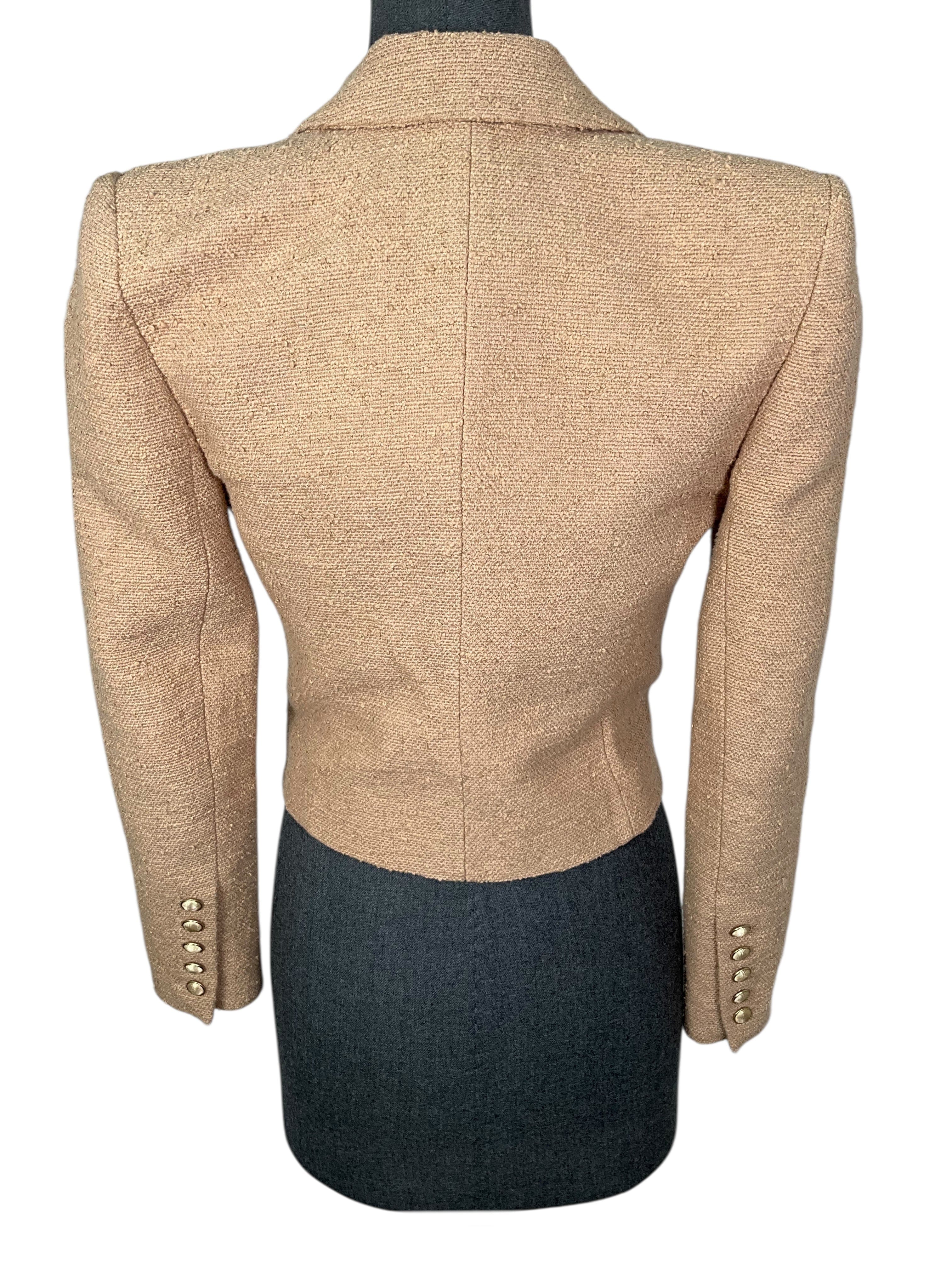 L'AGENCE Tweed Cropped Blazer Size XS NEW