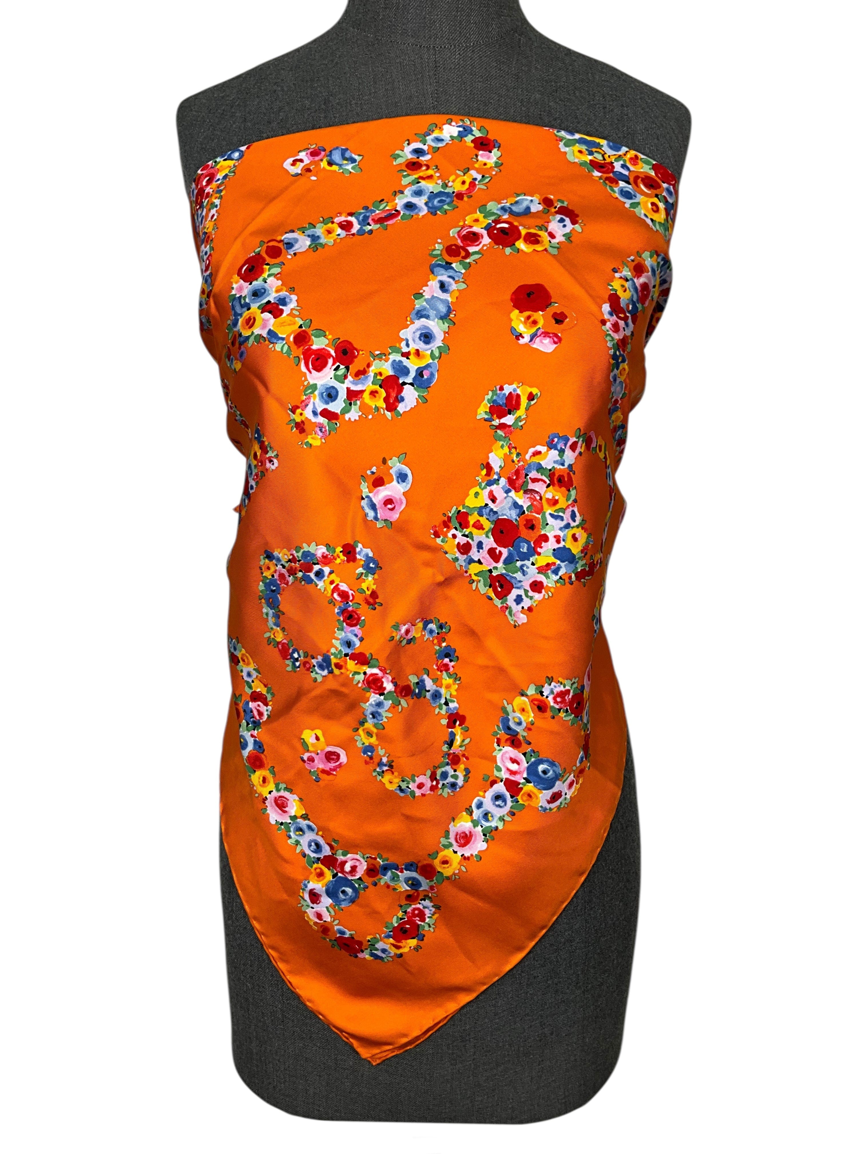 GUCCI GG Floral Silk Scarf