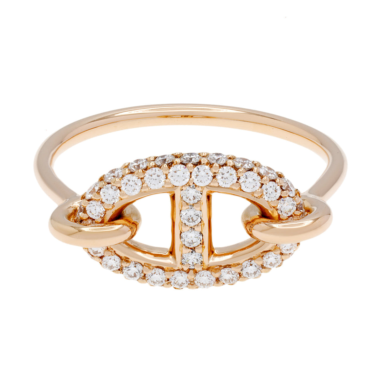 Hermes 18K Rose Gold Diamond Farandole Ring