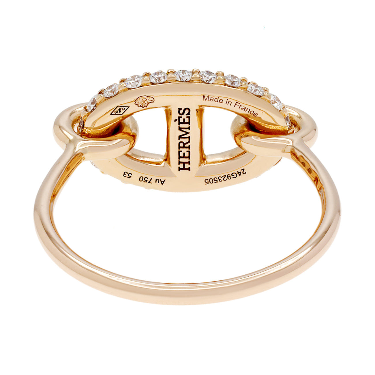 Hermes 18K Rose Gold Diamond Farandole Ring