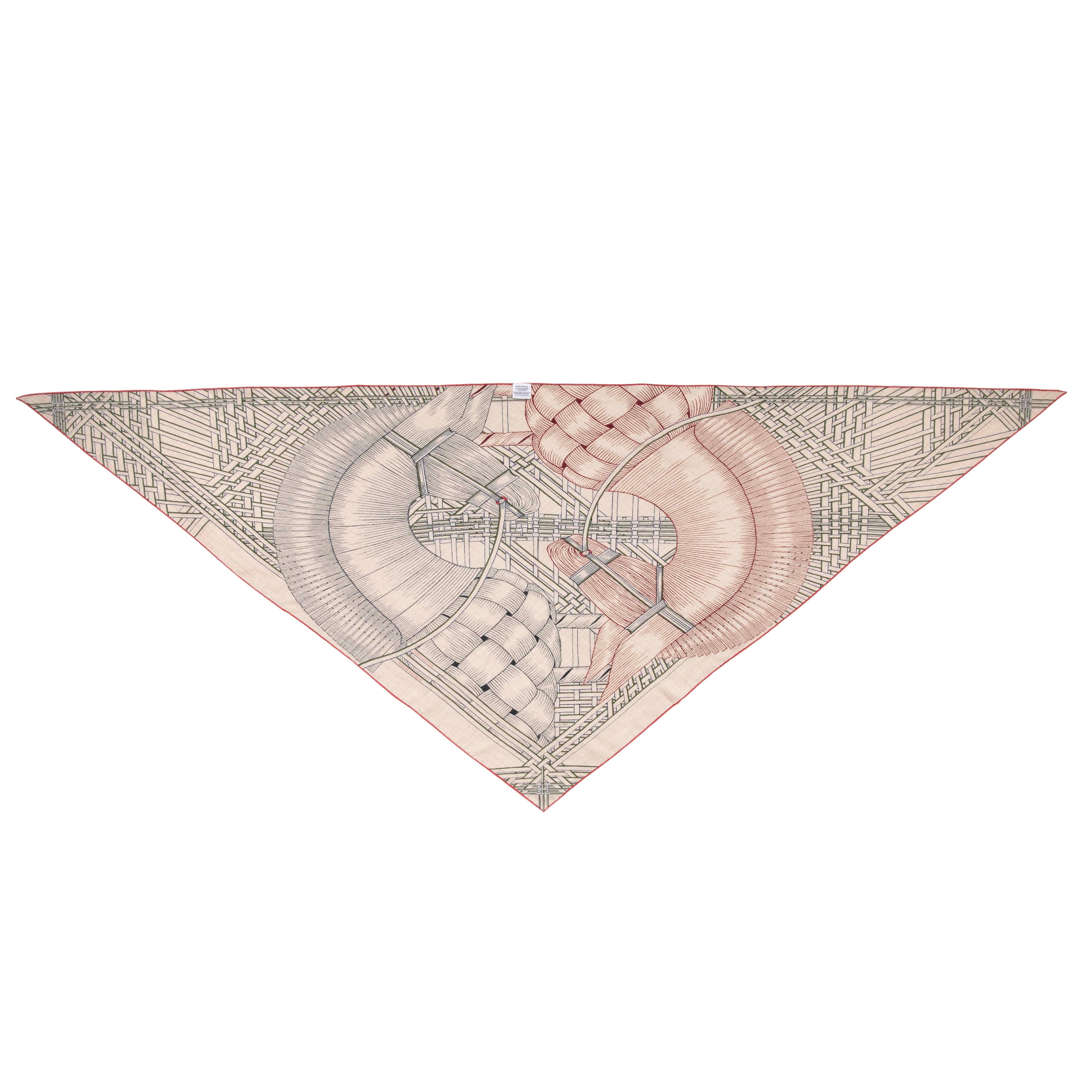 Hermes Cashmere Silk Masan & Masan Triangle Scarf