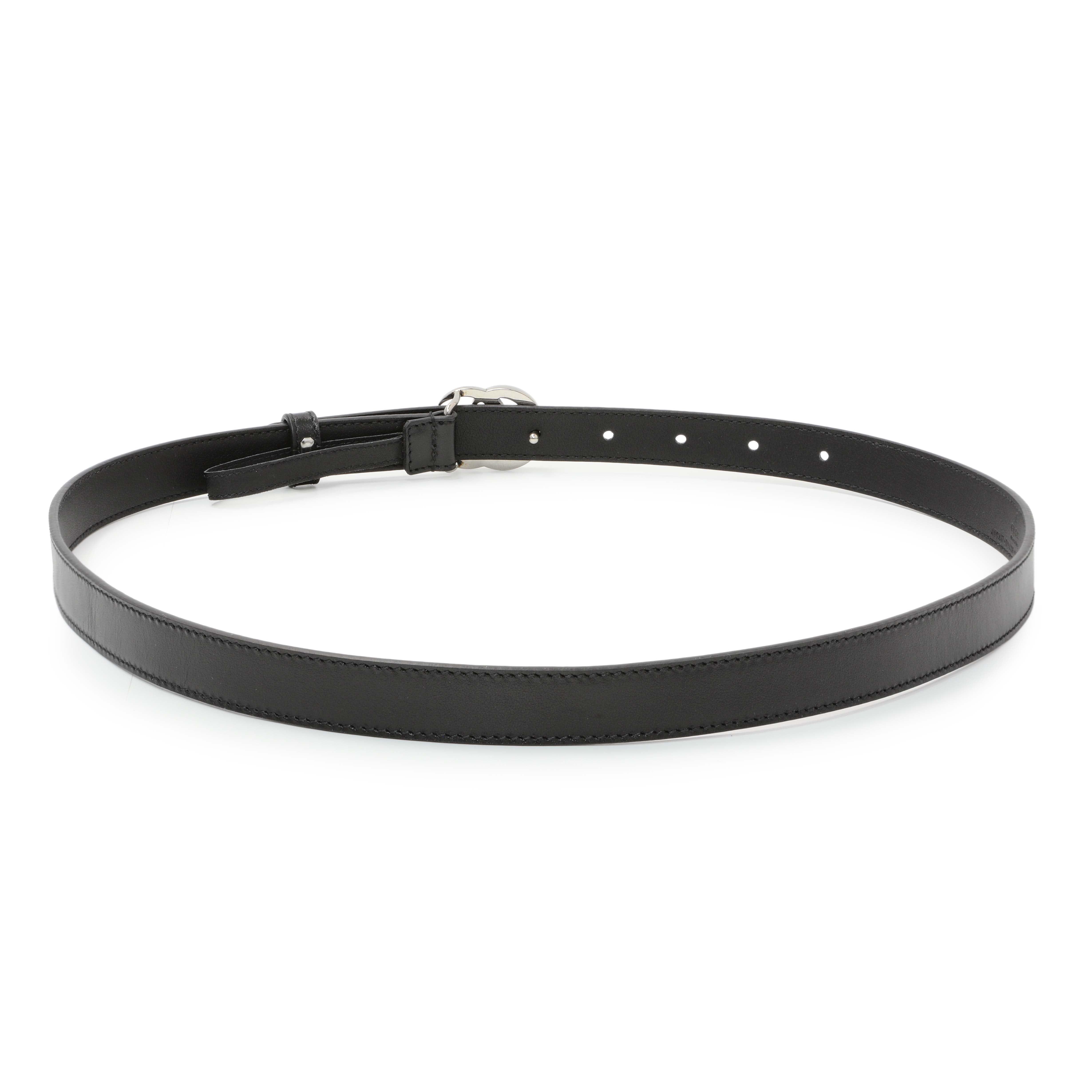 Gucci Black Calfskin GG Marmont 20mm Belt