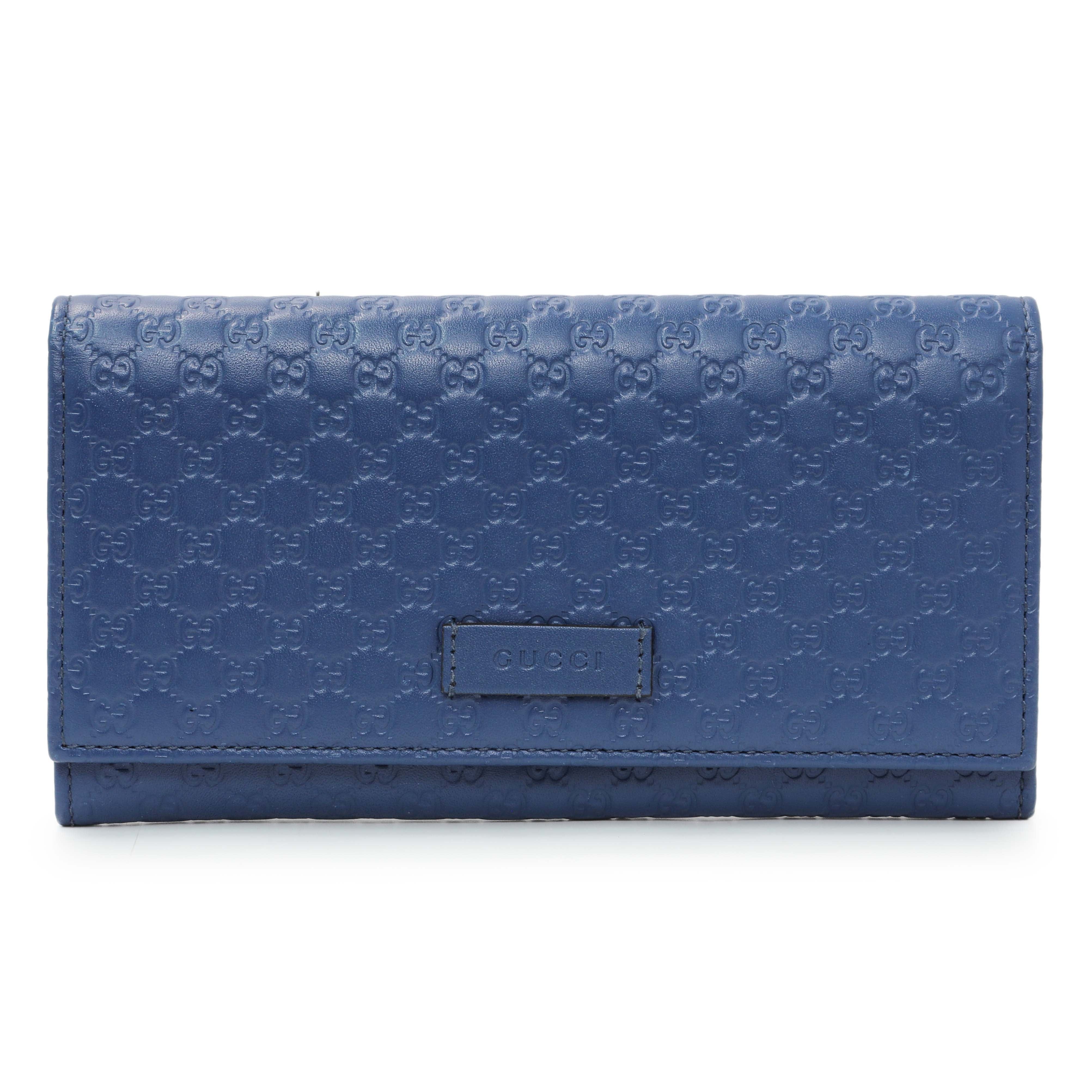 Gucci Blue Microguccissima Long Wallet