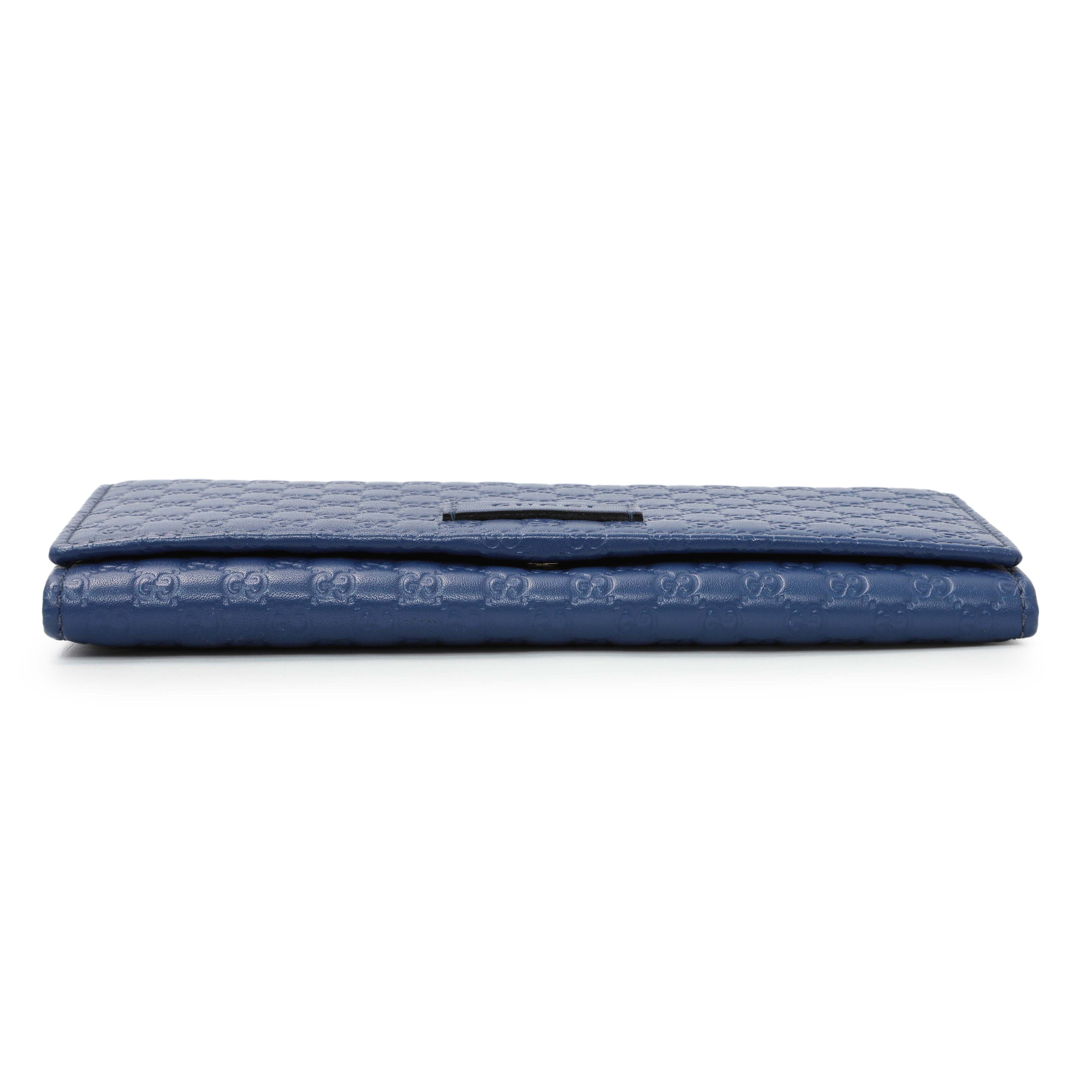 Gucci Blue Microguccissima Long Wallet