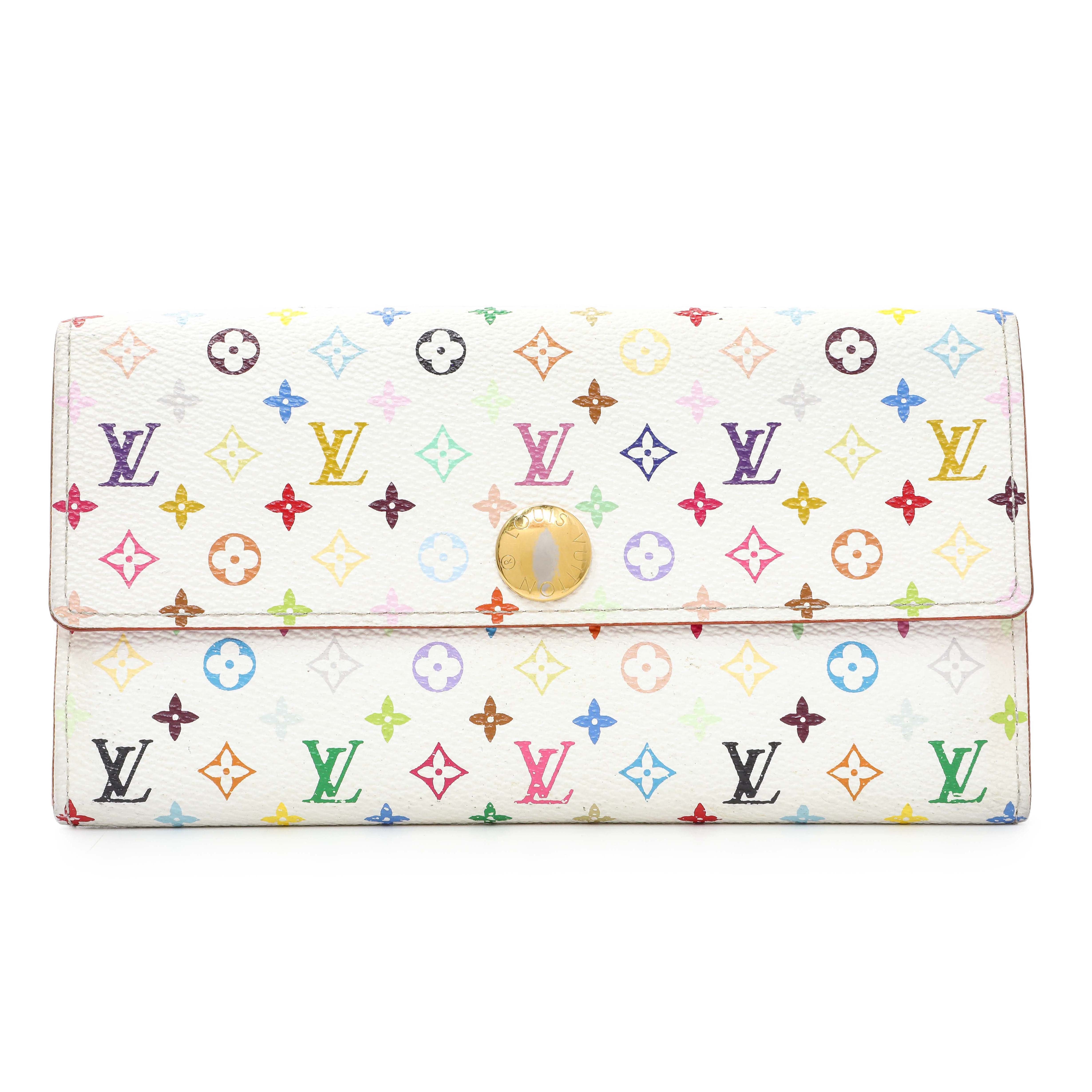 Louis Vuitton White Multicolor Sarah Wallet
