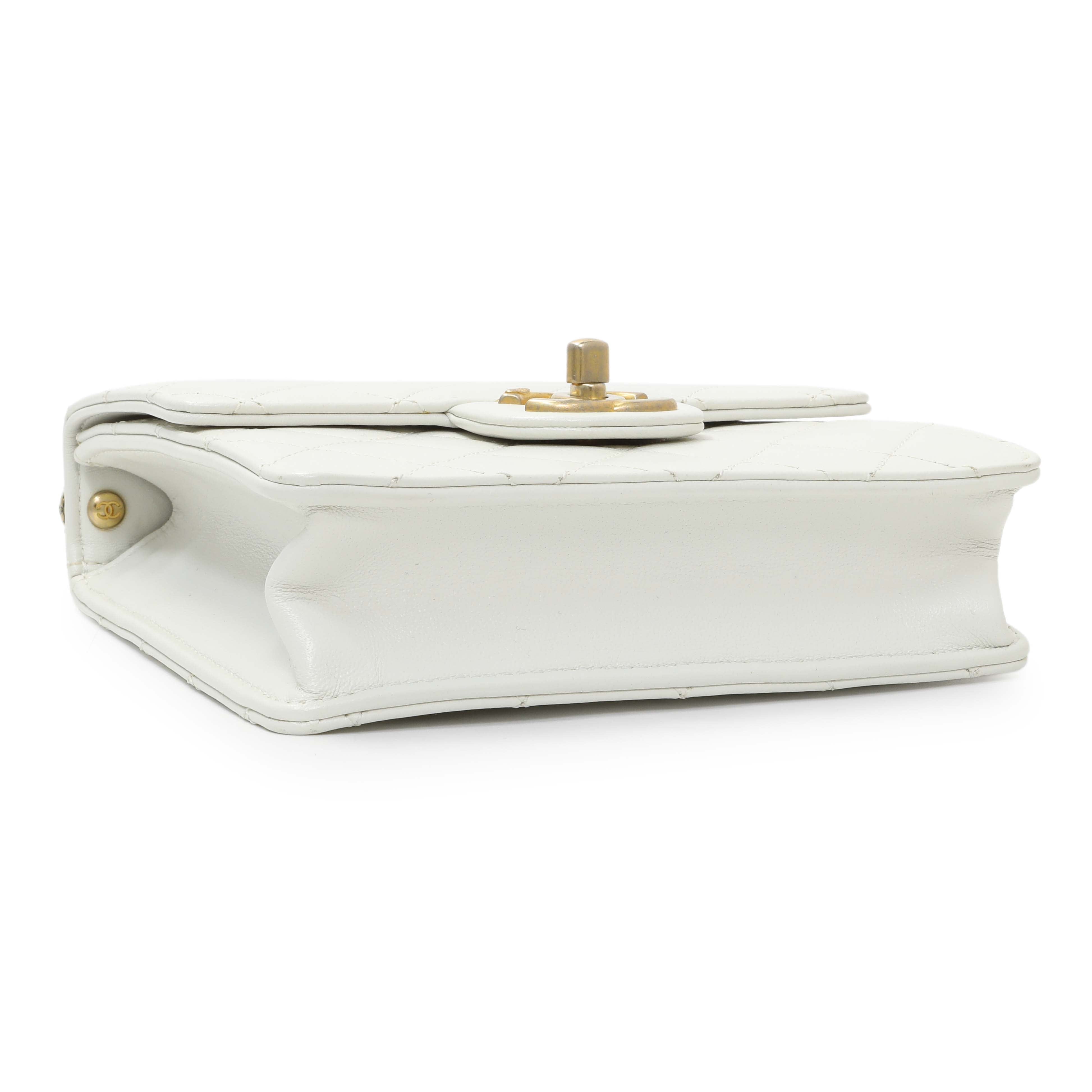 Chanel White Small Chic Pearls Flap Crossbody Bag