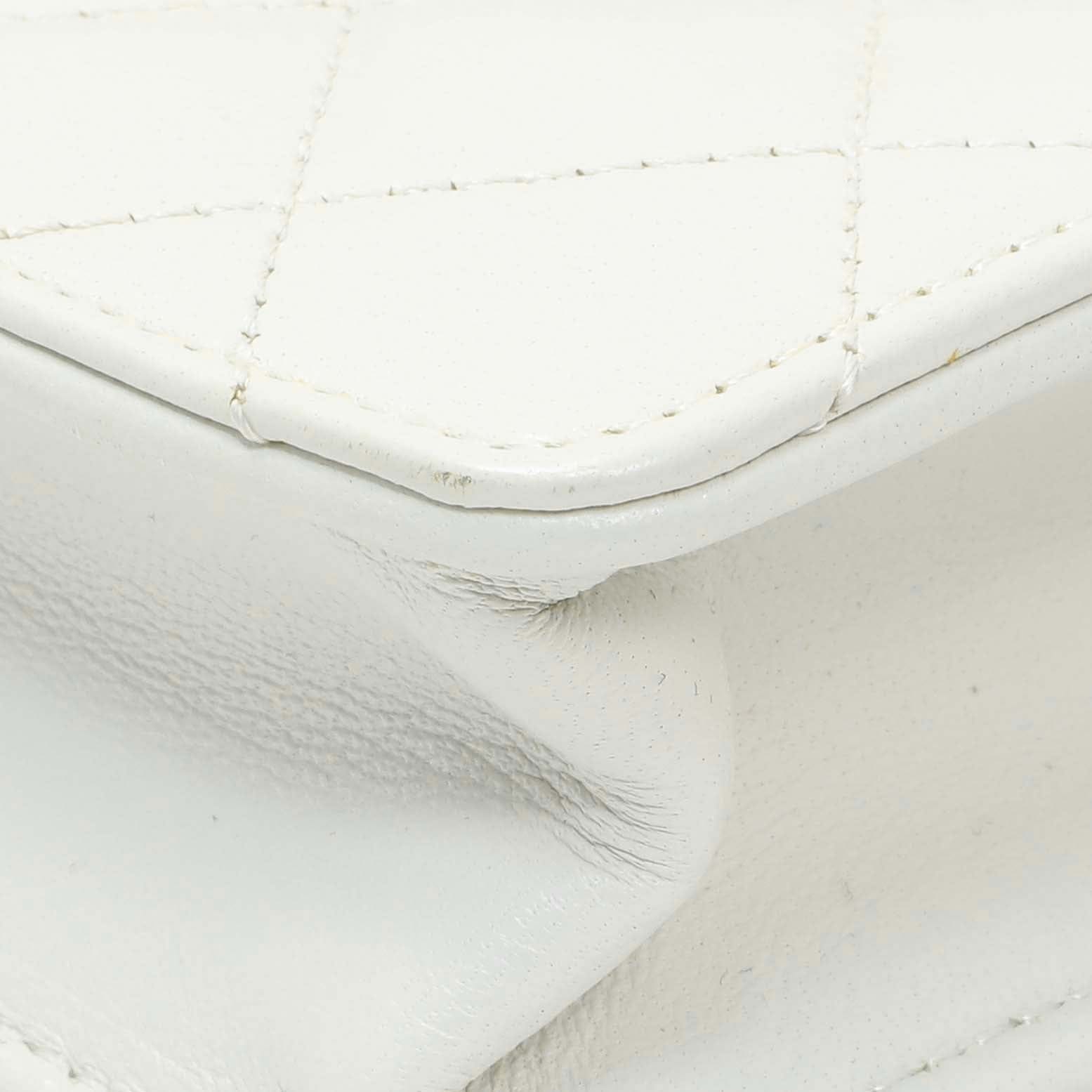 Chanel White Small Chic Pearls Flap Crossbody Bag