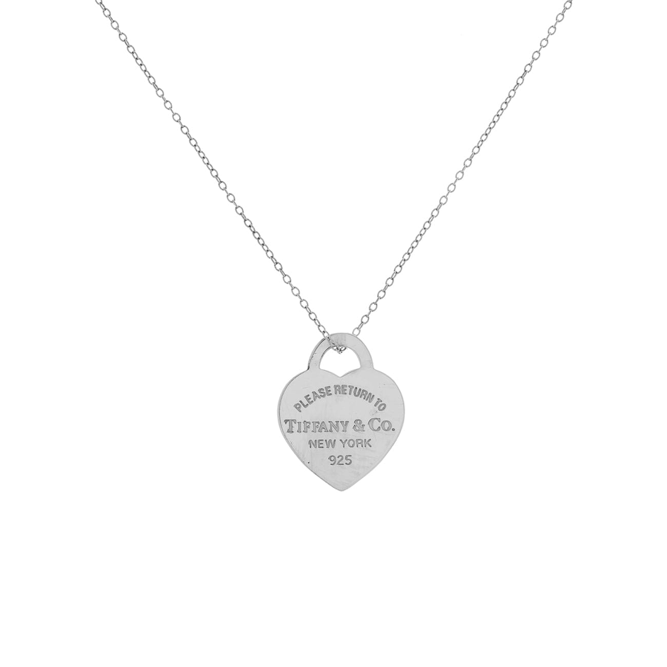 Tiffany & Co. Sterling Silver Heart Tag Pendant Necklace